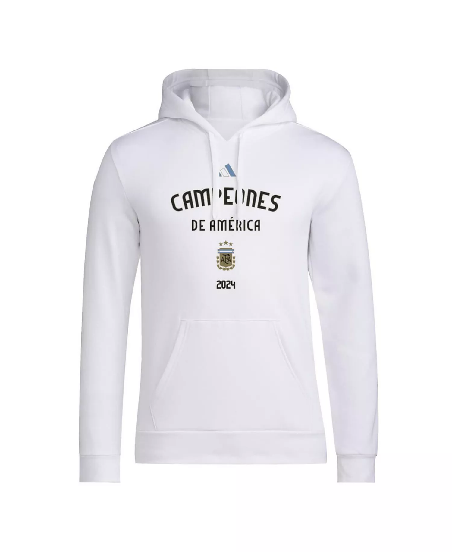 Men's Argentina National Team 2024 Copa America Champions Pullover Hoodie - White - L