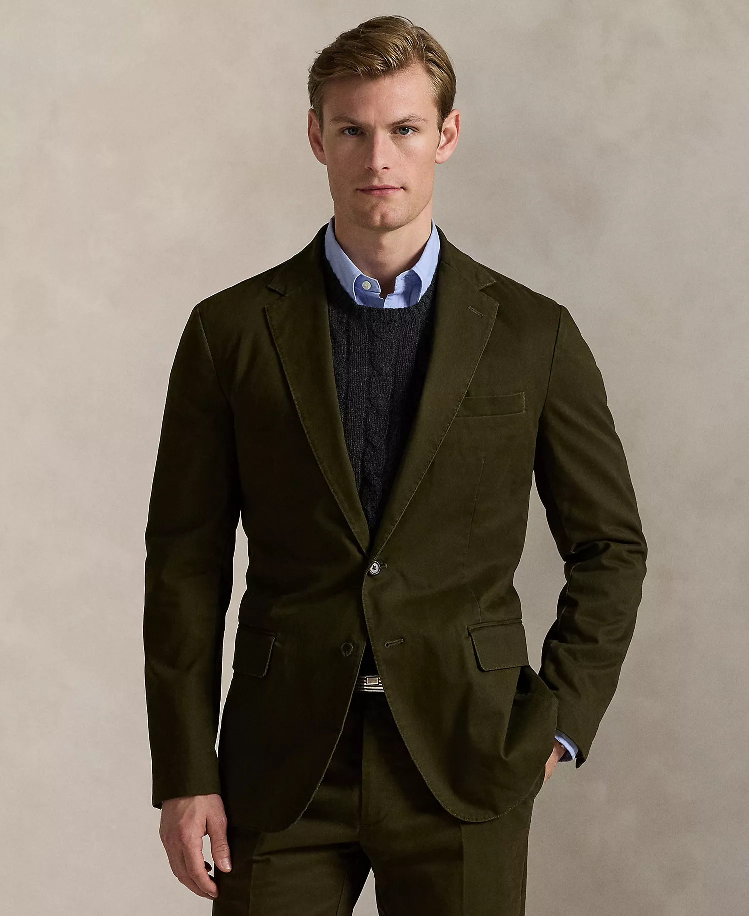 Men's Polo Unconstructed Modern Suit Jacket - Dark Loden - 38
