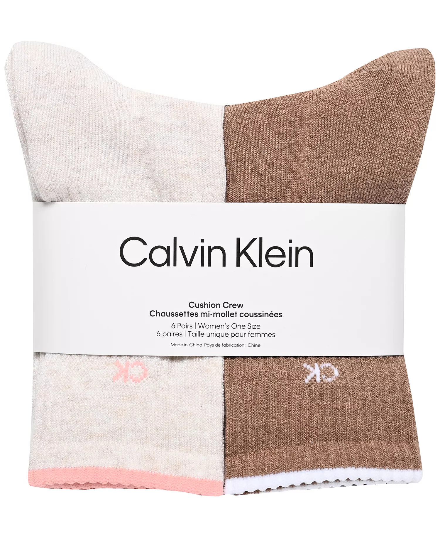 Women's 6-Pk. Performance Crew Socks - Oatmeal Heather Assorted - ONE SIZE