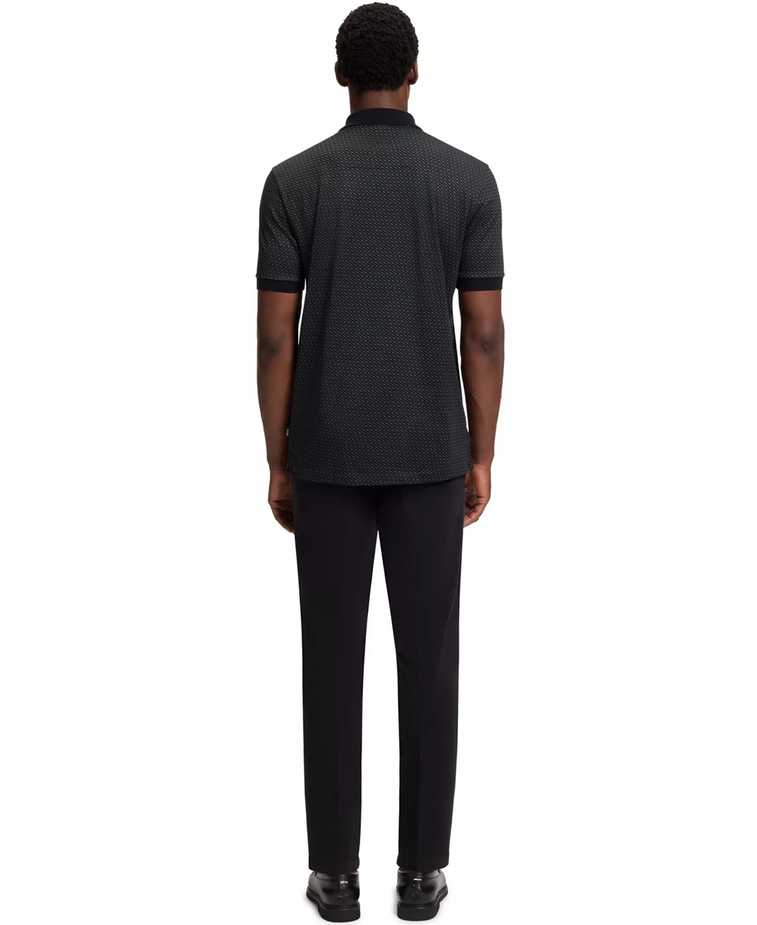Men's Mercerized-Cotton Monogram Polo Shirt - Black - 2XL