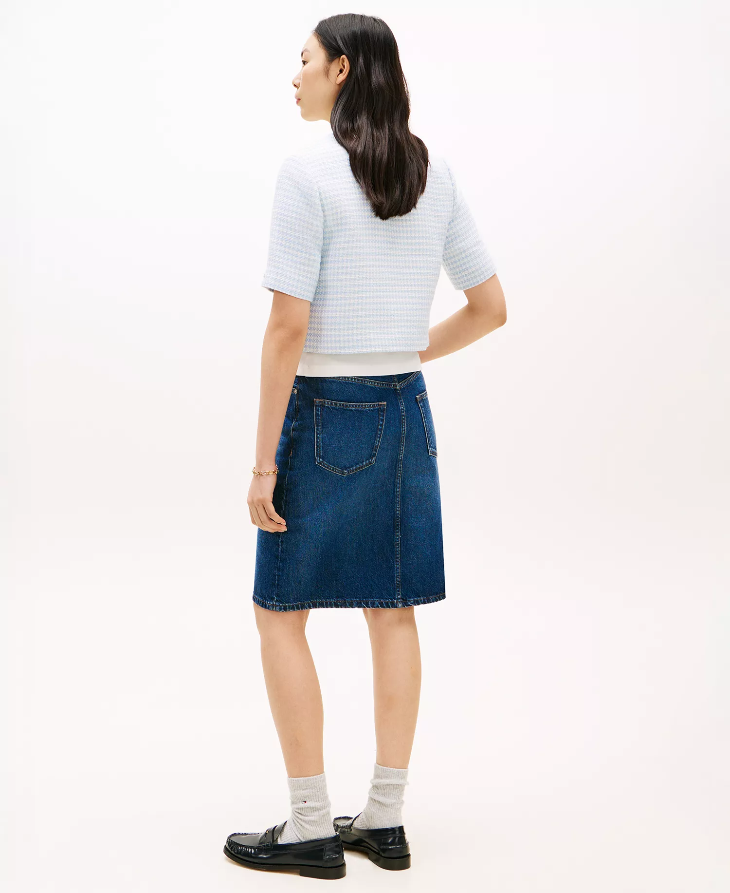 Women's Crewneck Tweed Lady Jacket - Breezy Blue - 10