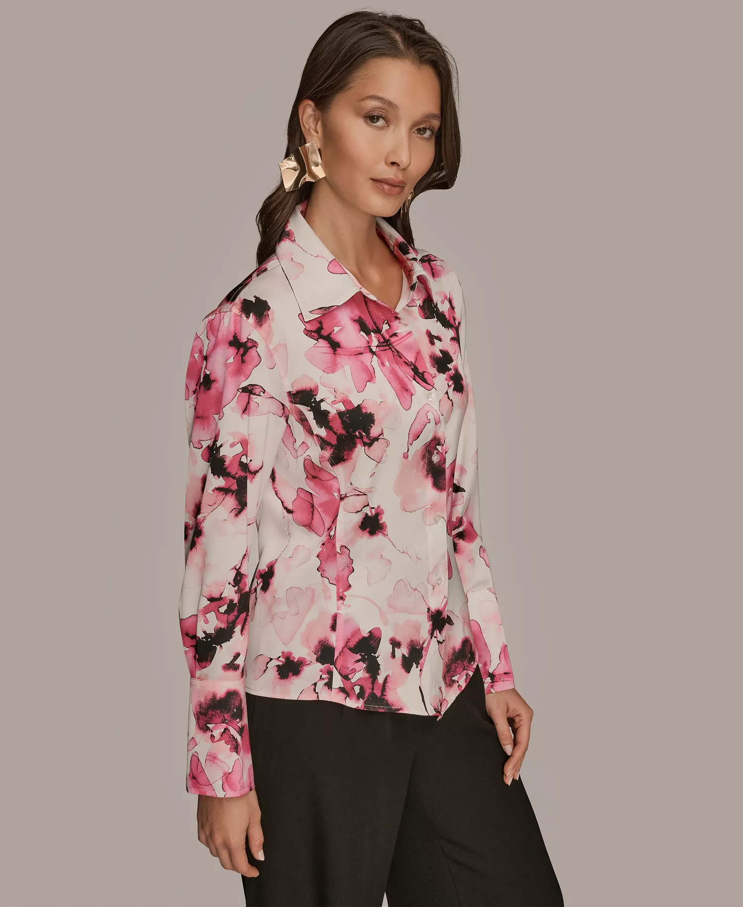 Women's Floral Print Long Sleeve Top - Bimini Multi - M