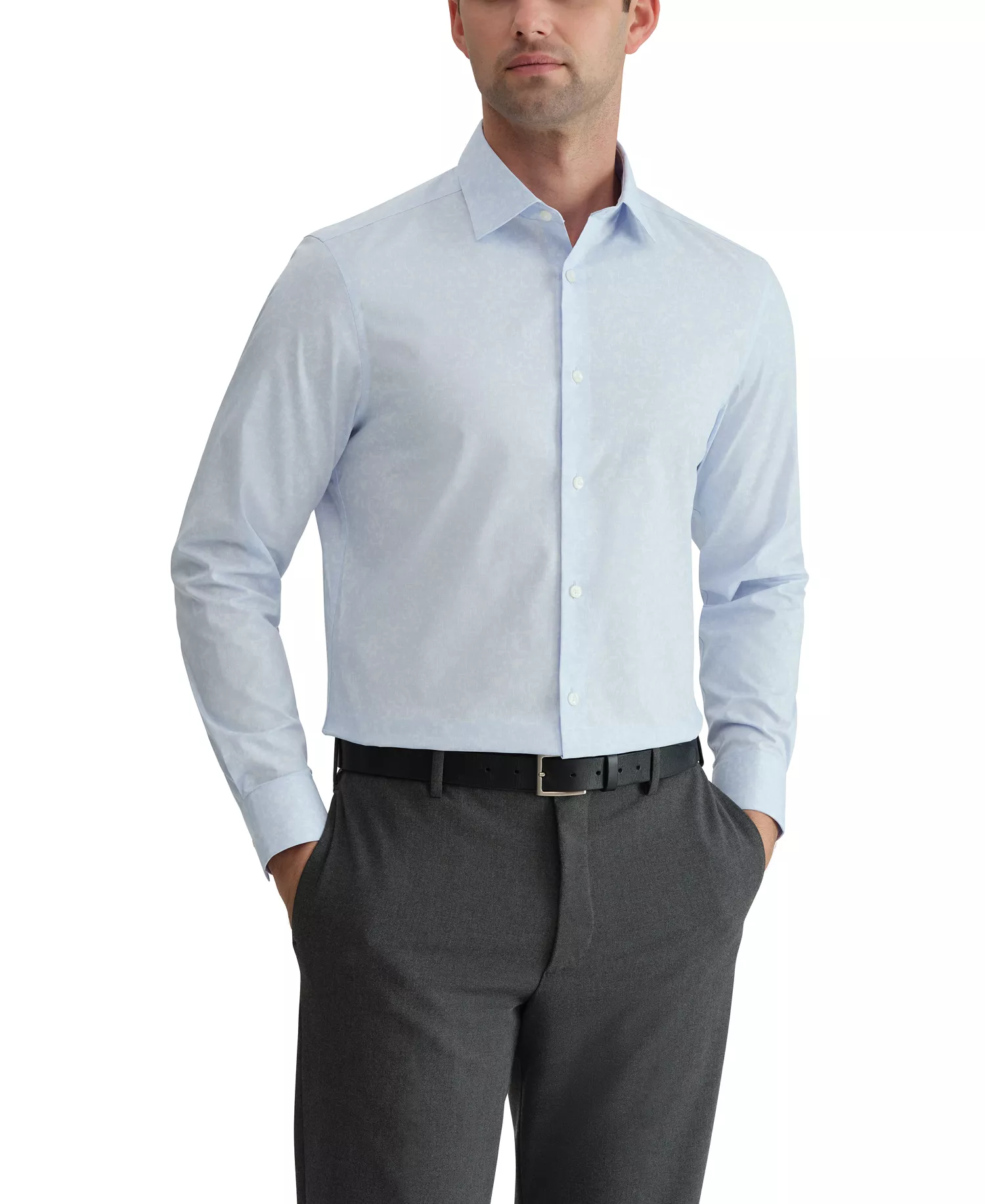 Men's Performance Wrinkle-Free Slim-Fit Dress Shirt - Blue - 14 32/33
