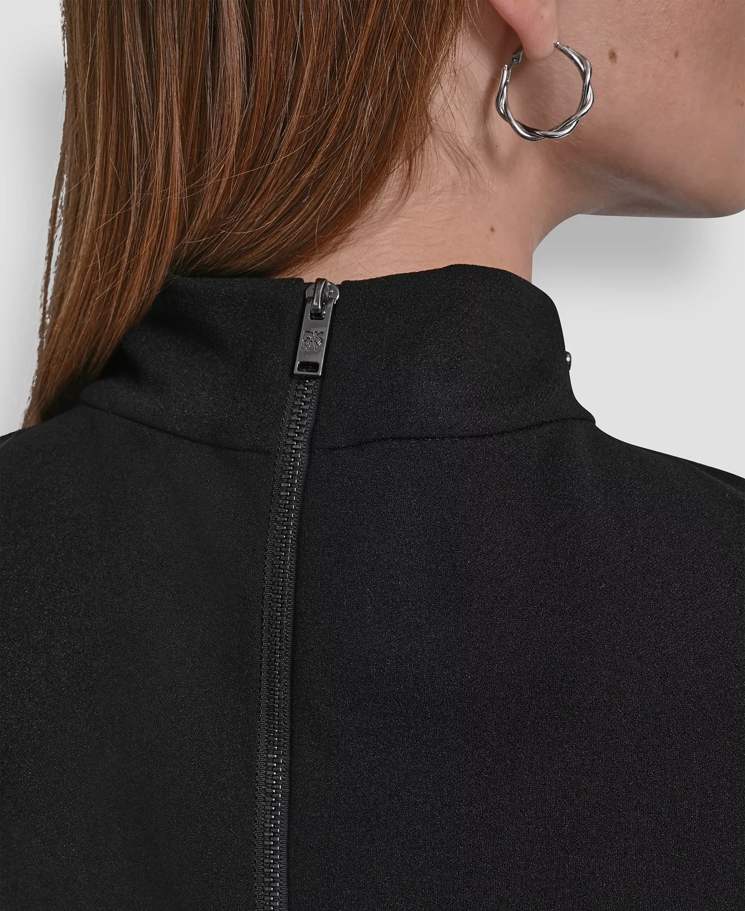 Women's Studded Mock Neck Top - Black - L