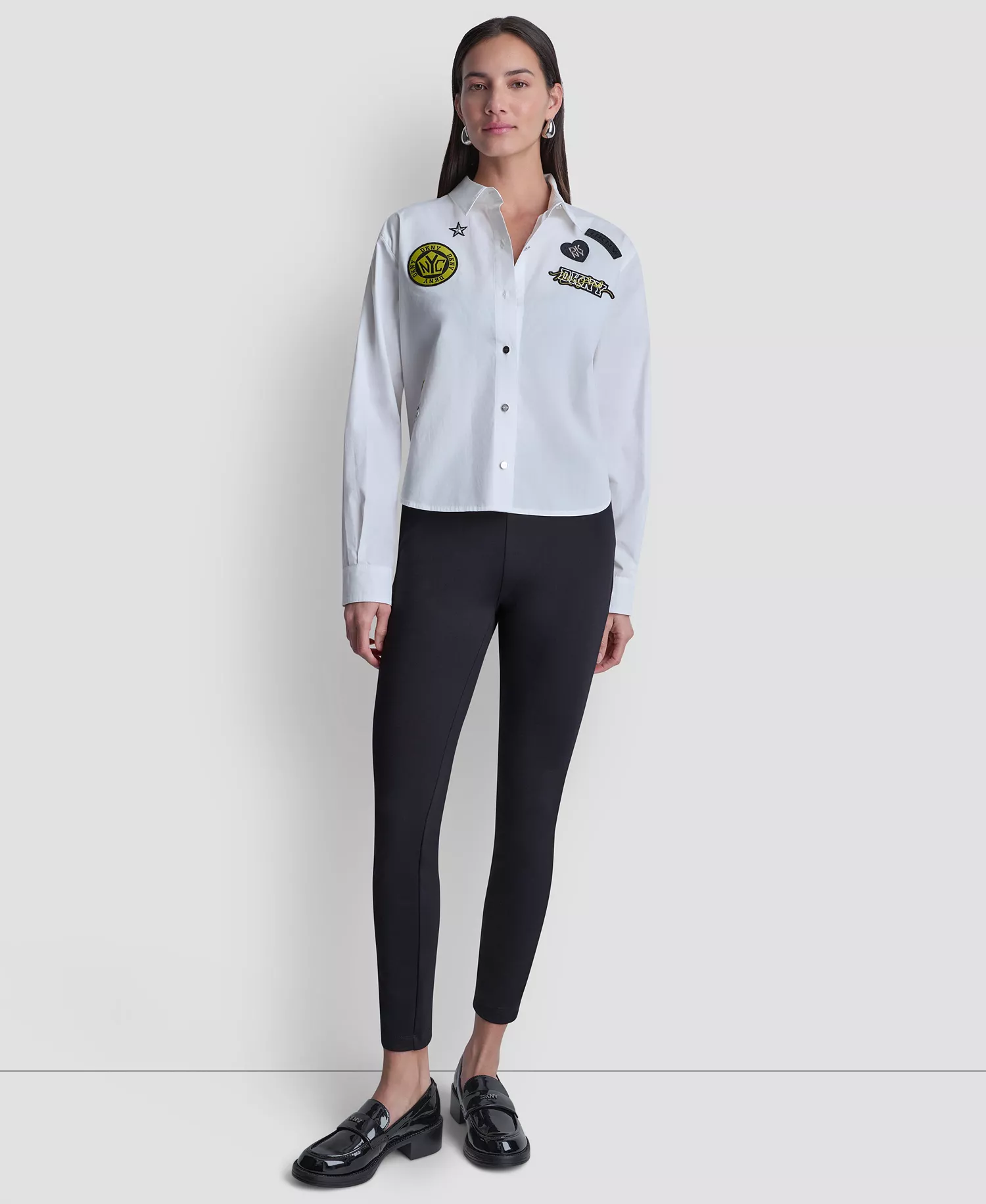 Women's 1989 Pins and Patches Button-Down Shirt - Ivory - L