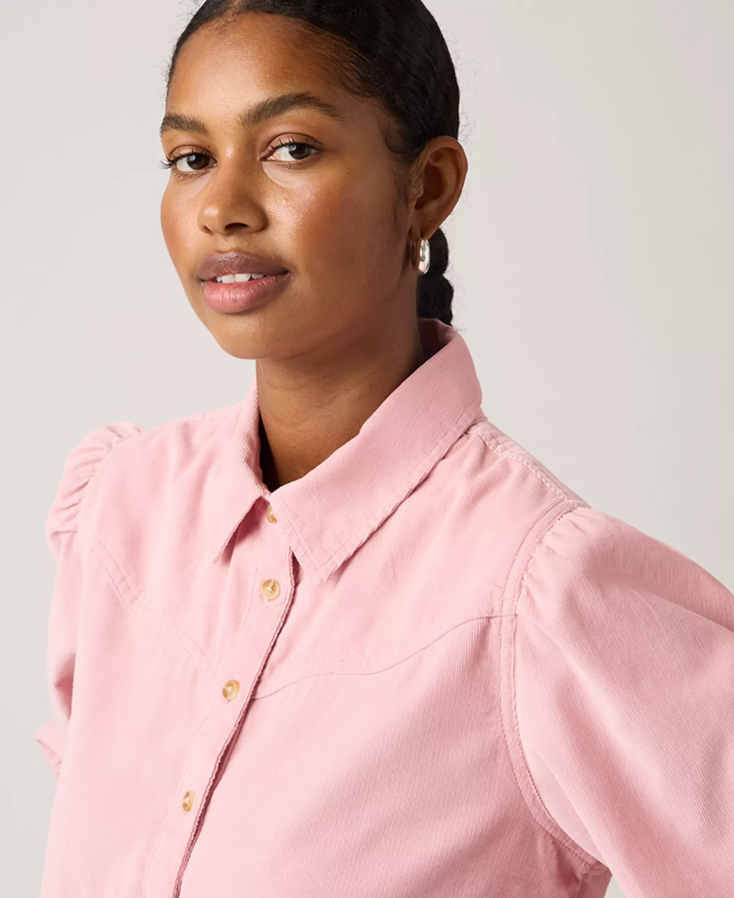 Premium Women's Corduroy Journey Western Point Collar Shirt - Zephyr Corduroy - L