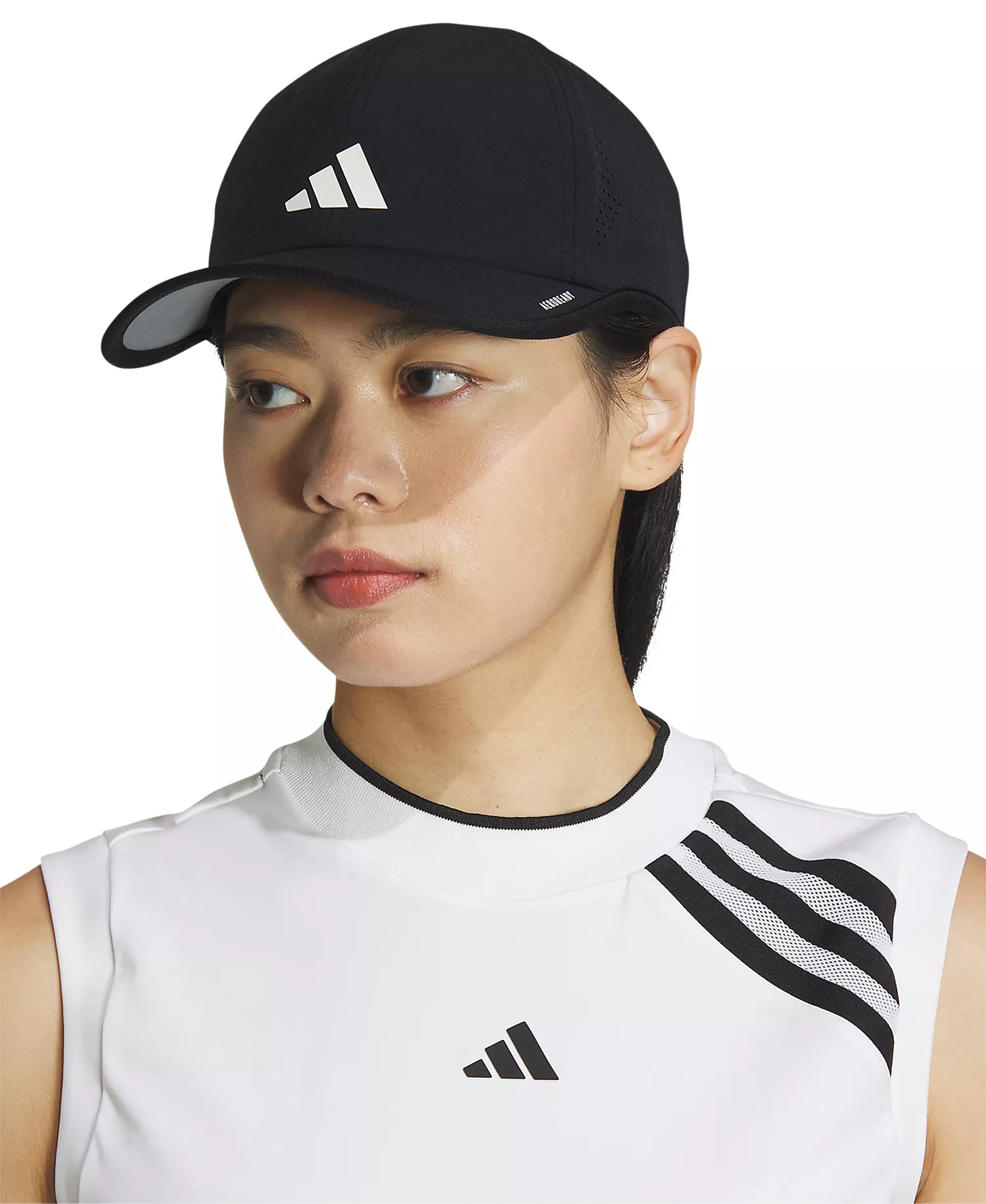 Women's Superlite 3 Stripe Adjustable Hat - Black/white - ONE SIZE