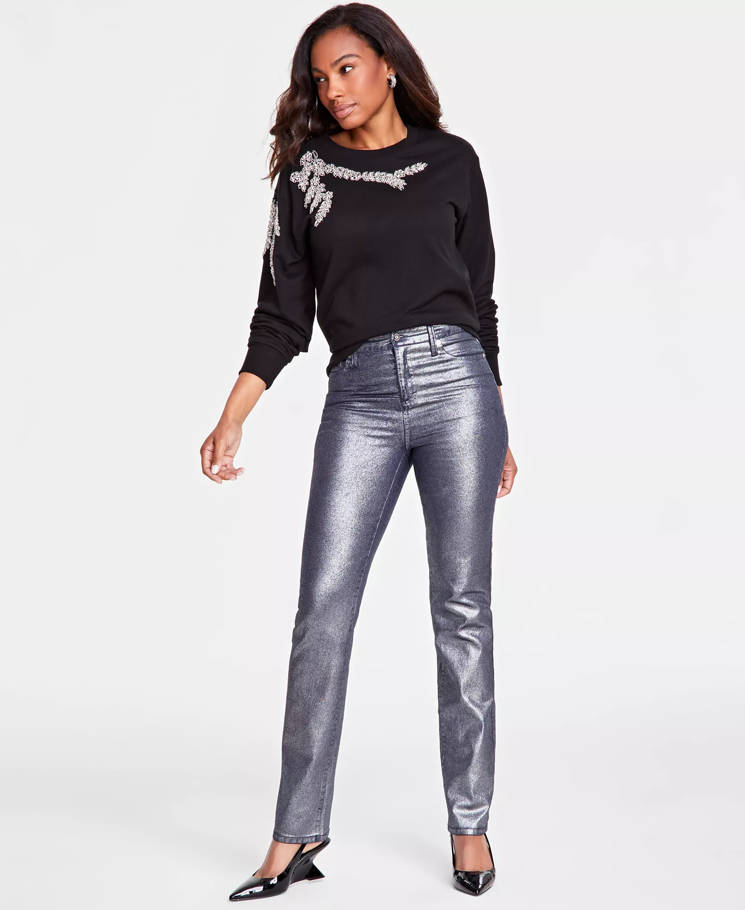 Women's High-Rise Pants, Created for Macy's  - Silver - 10