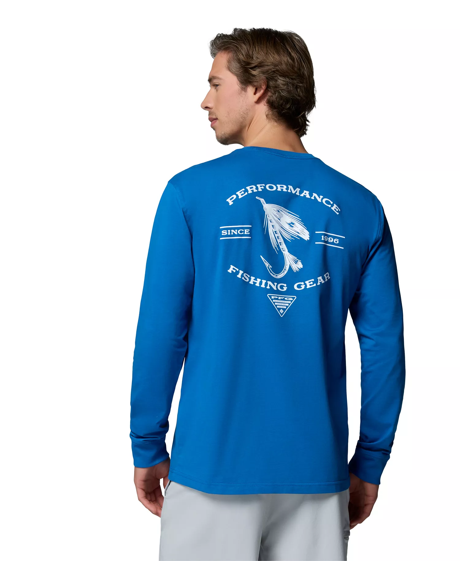 Men's PFG Ahab Graphic Long-Sleeve T-Shirt - Vivid Blue - L