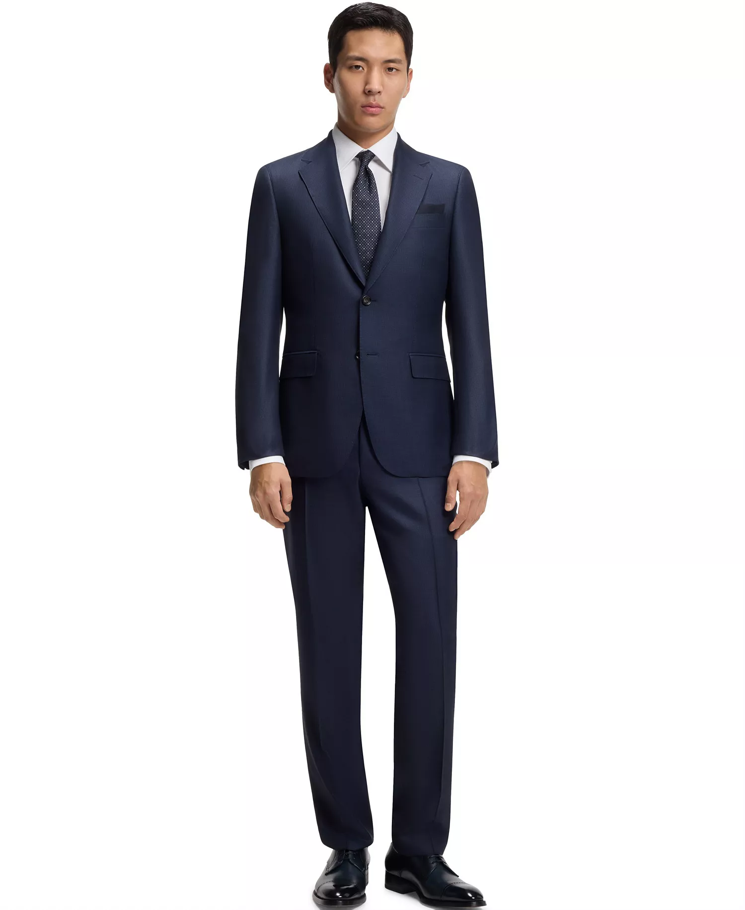 Men's Cotton Slim-Fit Dress Shirt - White - 14.5