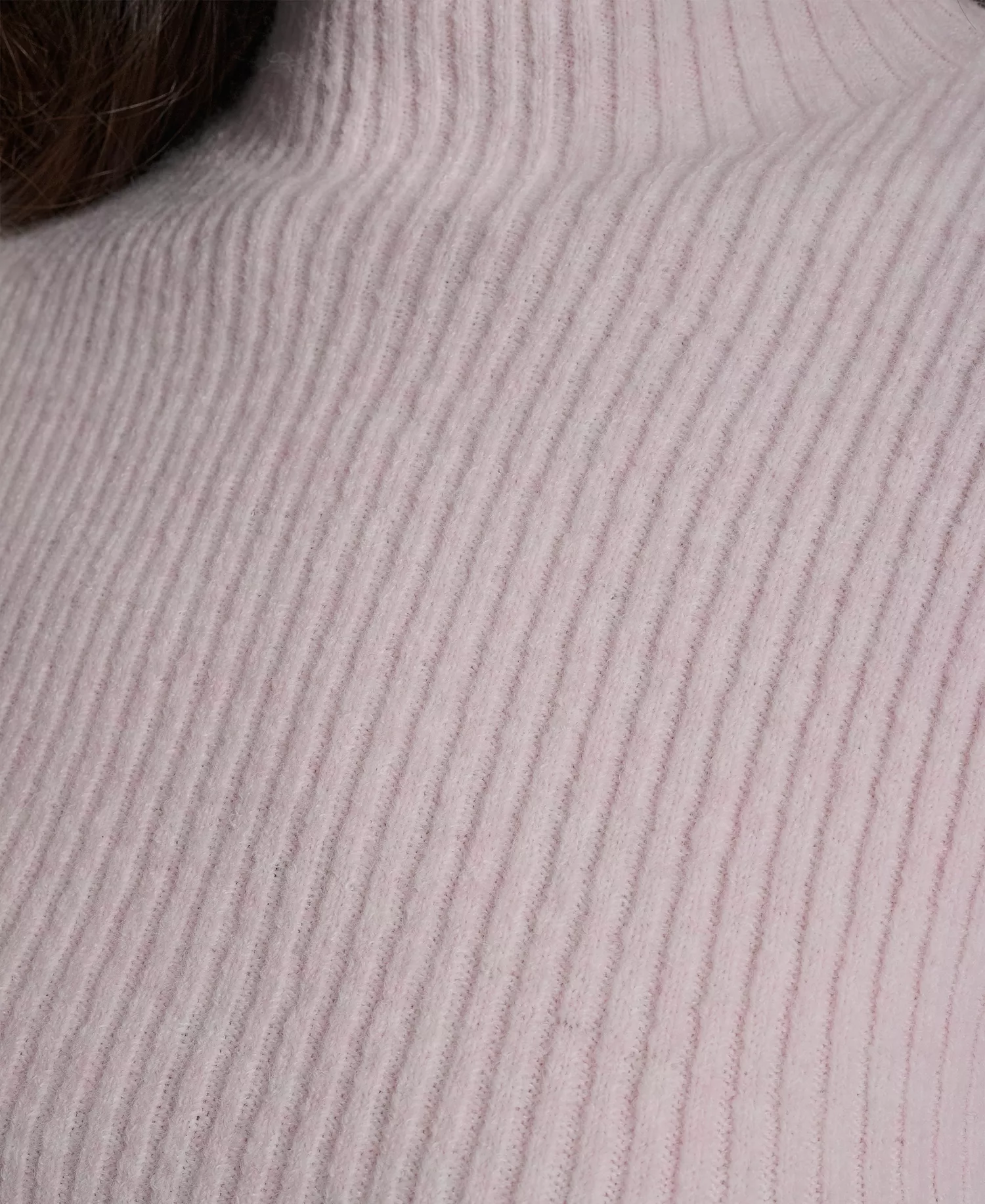 Women's Crewneck Blouson Sleeves Sweater - Pink Moon - L