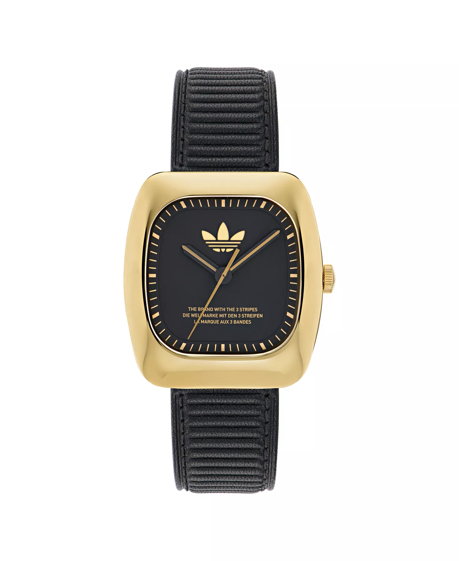 Unisex Analog Black Leather Watch, 37mm - Black - No Size