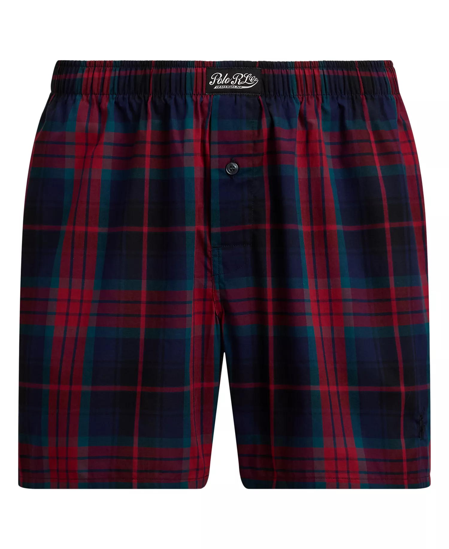 Men's Woven Single-Button Fly Boxer Shorts - Ski Tartan - L