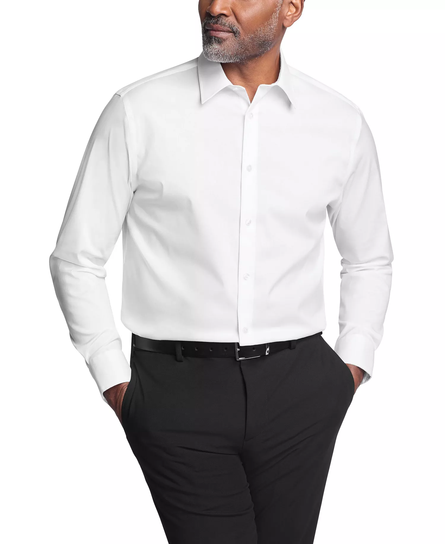 Men's Stretch Slim Fit Dress Shirt - White - 14 32/33