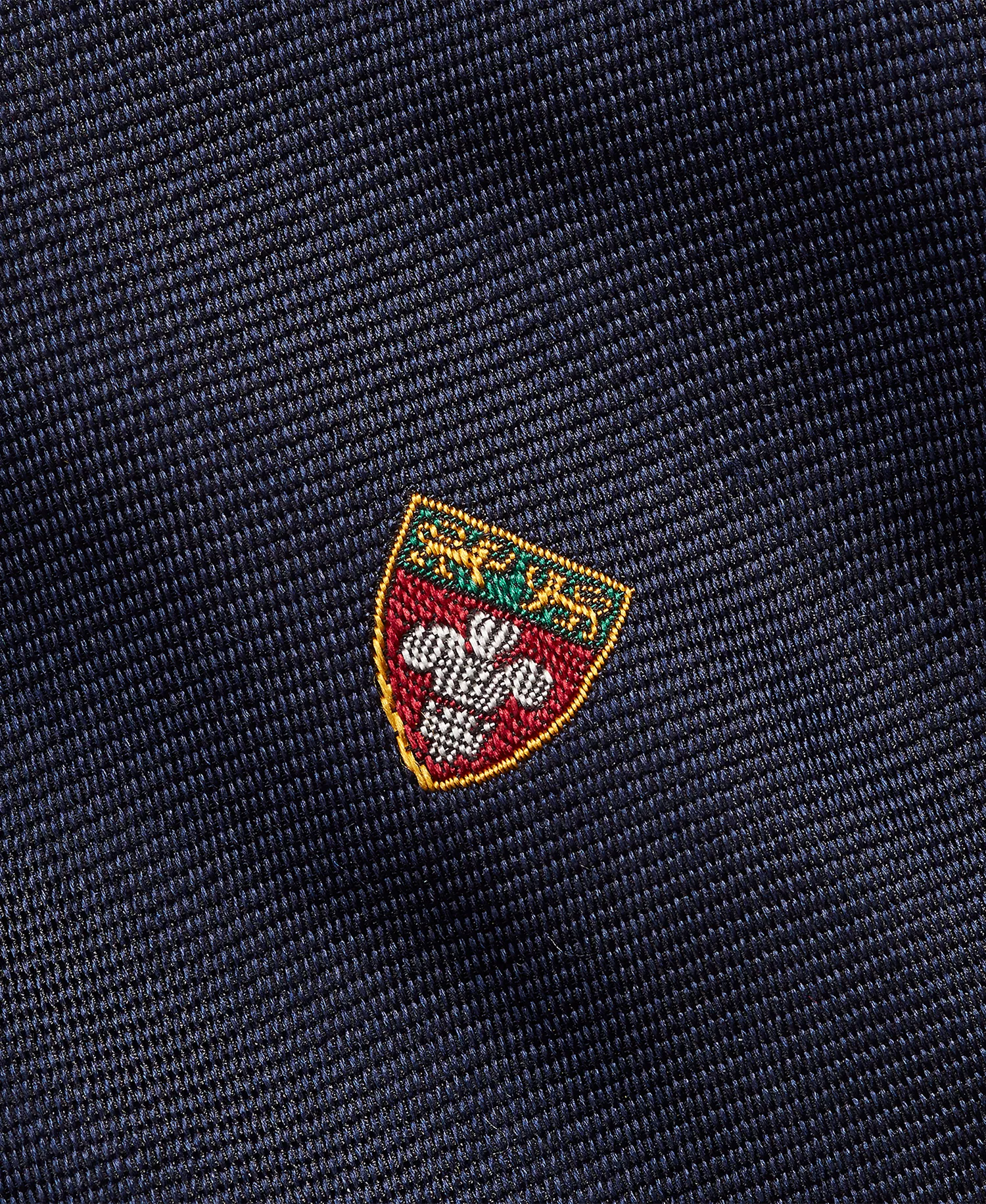 Men's Silk Repp Narrow Club Tie - Navy - No Size