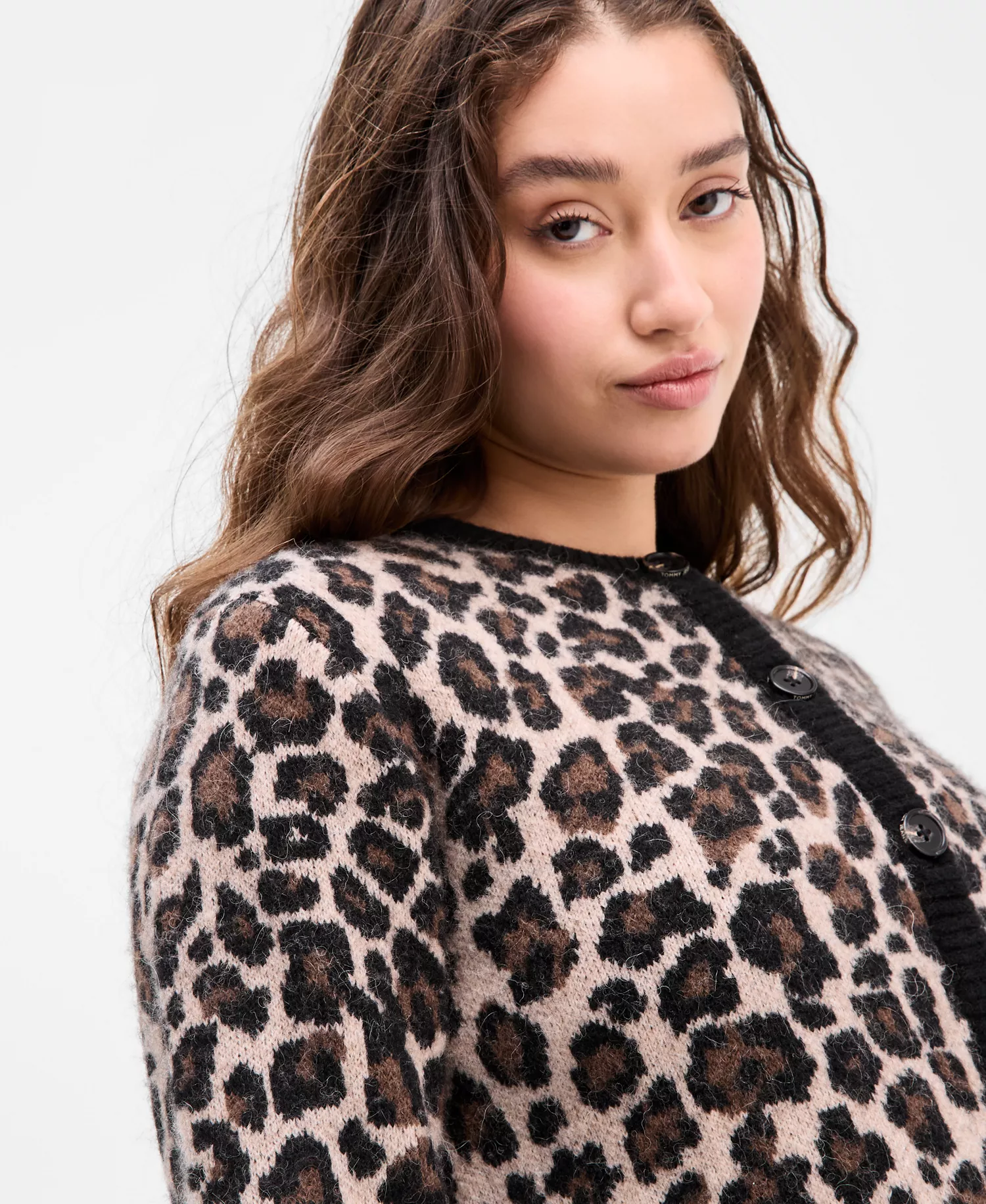 Women's Leopard-Print Button-Front Cardigan - Leopard Aop - XS