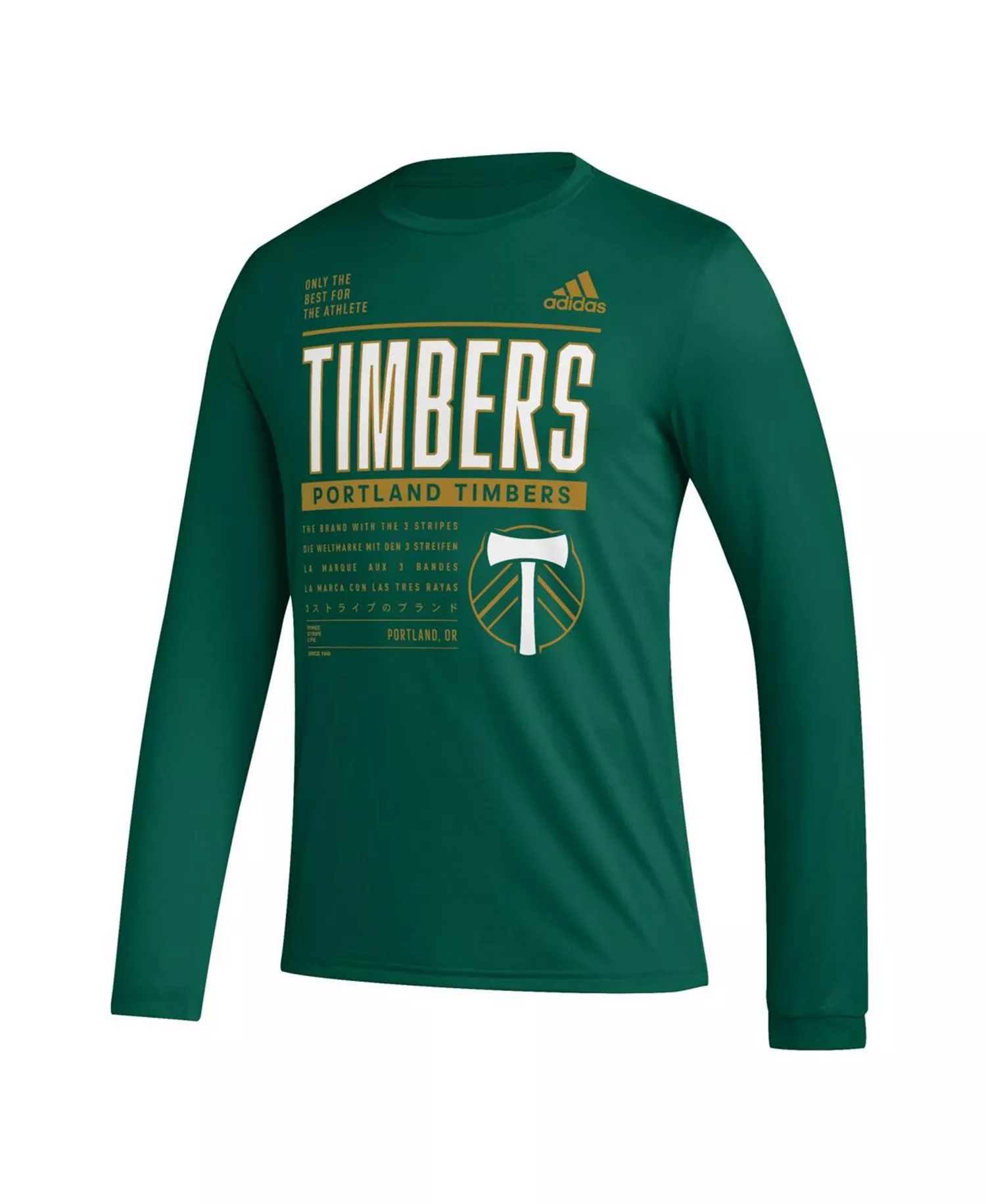 Men's Green Portland Timbers Club DNA Long Sleeve AEROREADY T-Shirt - Green - L