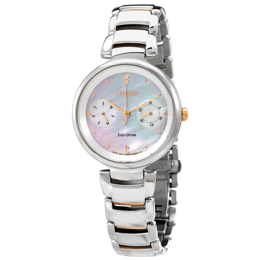 Citizen Chronograph Mother of Pearl Crystal Dial Ladies Watch