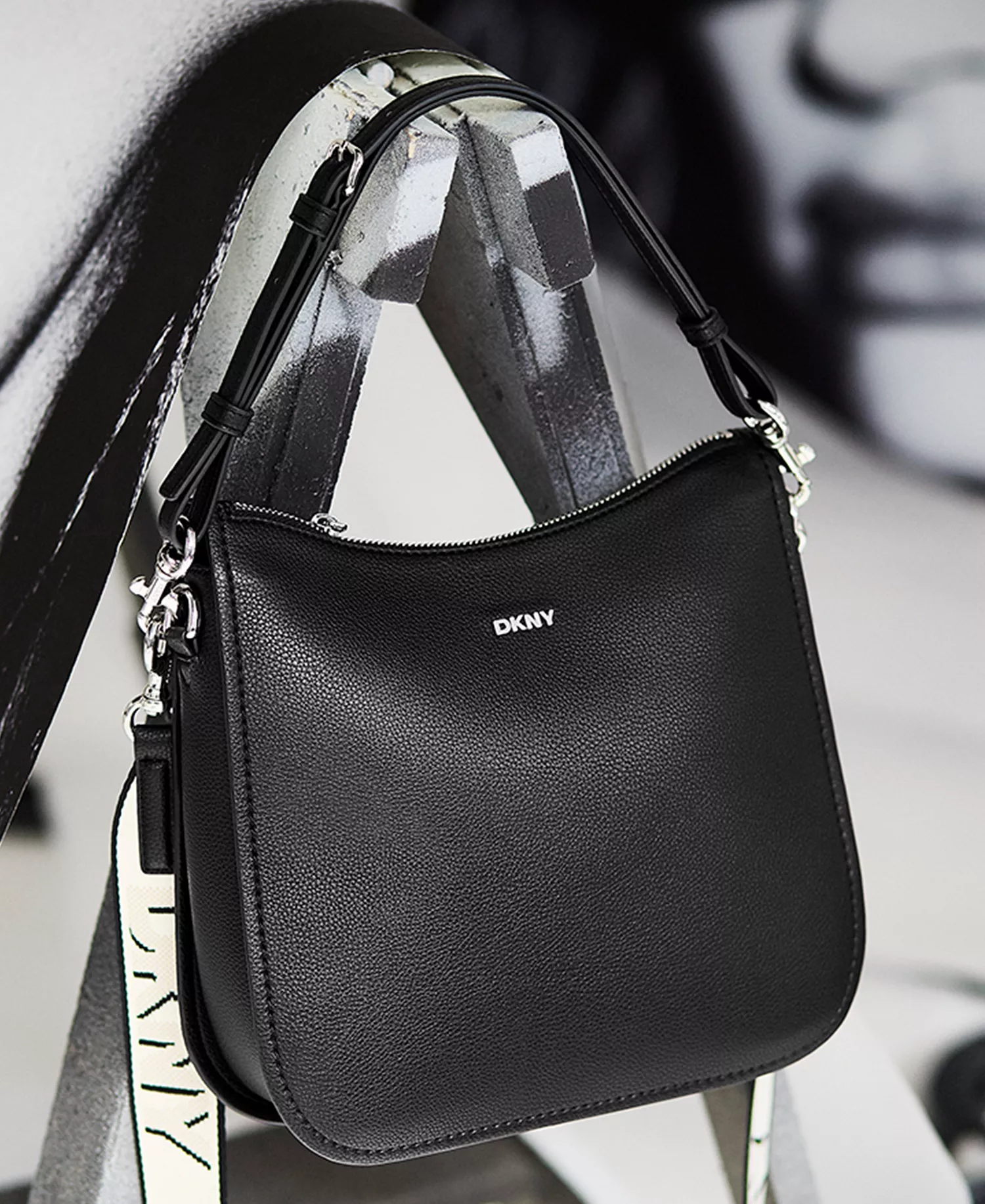 Nessa Small Top Handle Crossbody Bag - Black/Silver - No Size