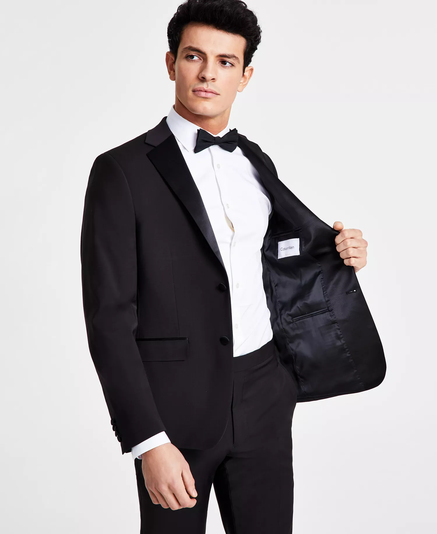 Men's Skinny-Fit Wool Tuxedo Jacket - CLOSE OUT! - Black - 36S