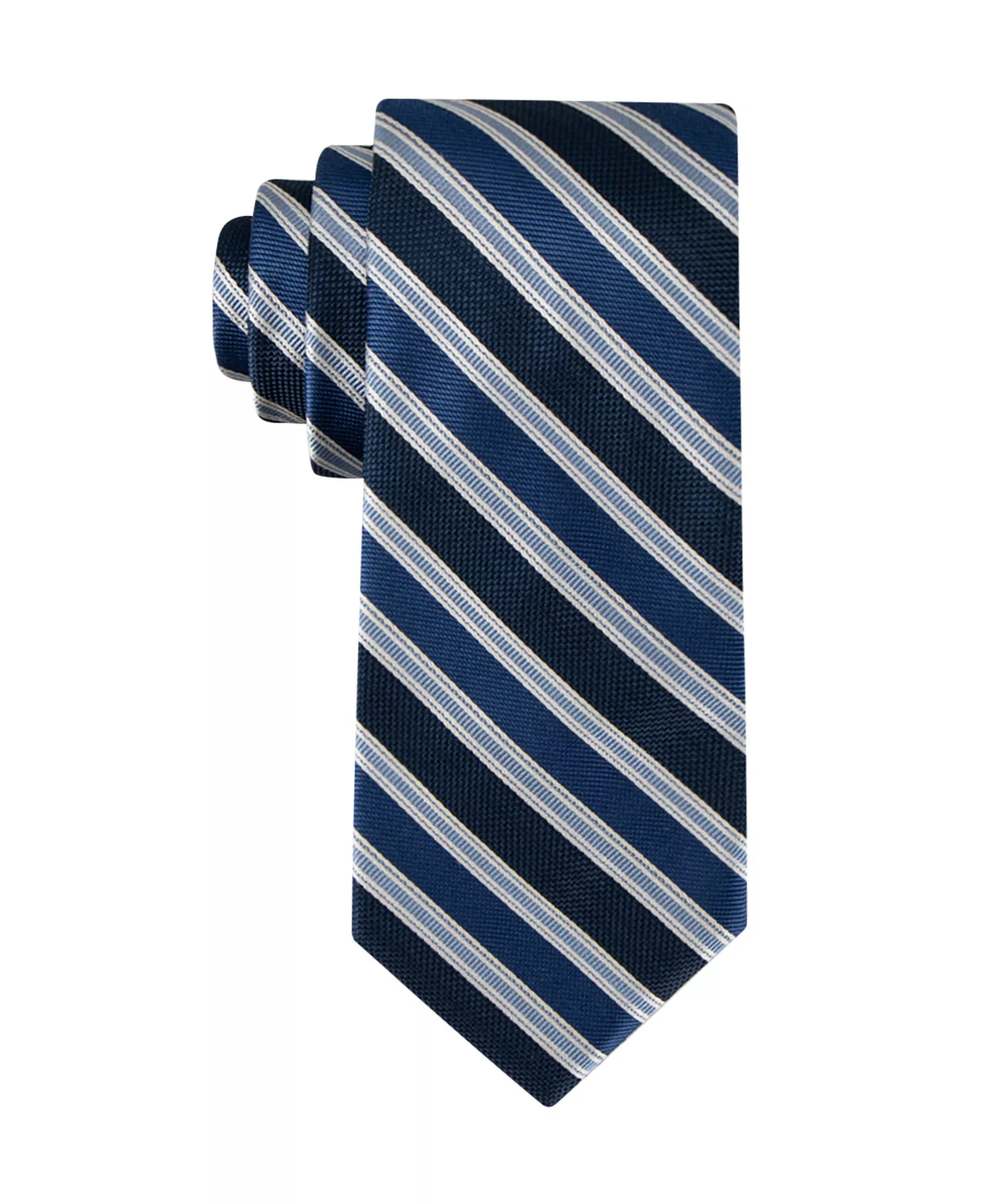 Men's Conrad Striped Pattern Classic Tie - Navy - ONE SIZE