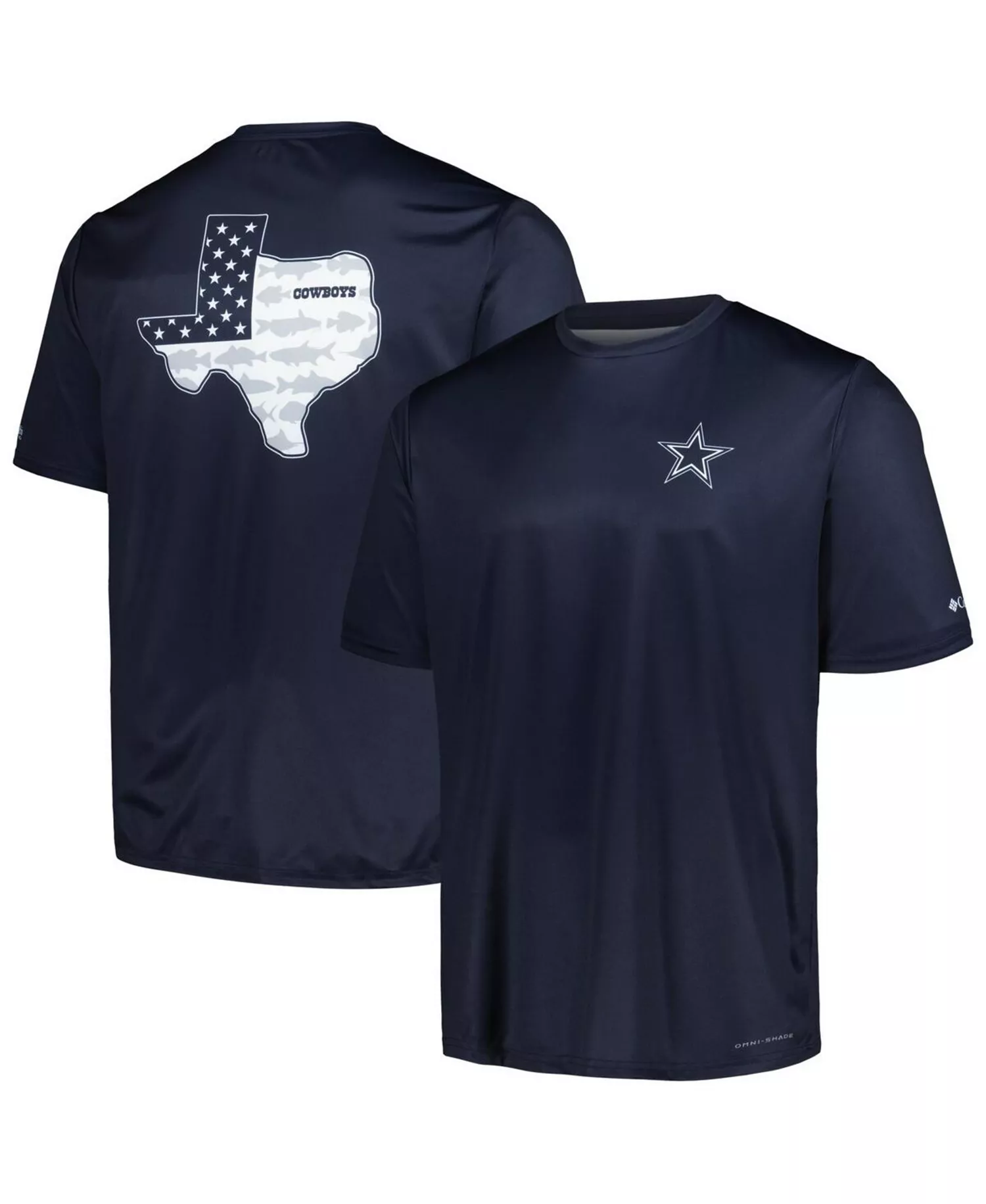 Men's Navy Dallas Cowboys Terminal Tackle Omni-Shade Texas T-Shirt - Navy - L