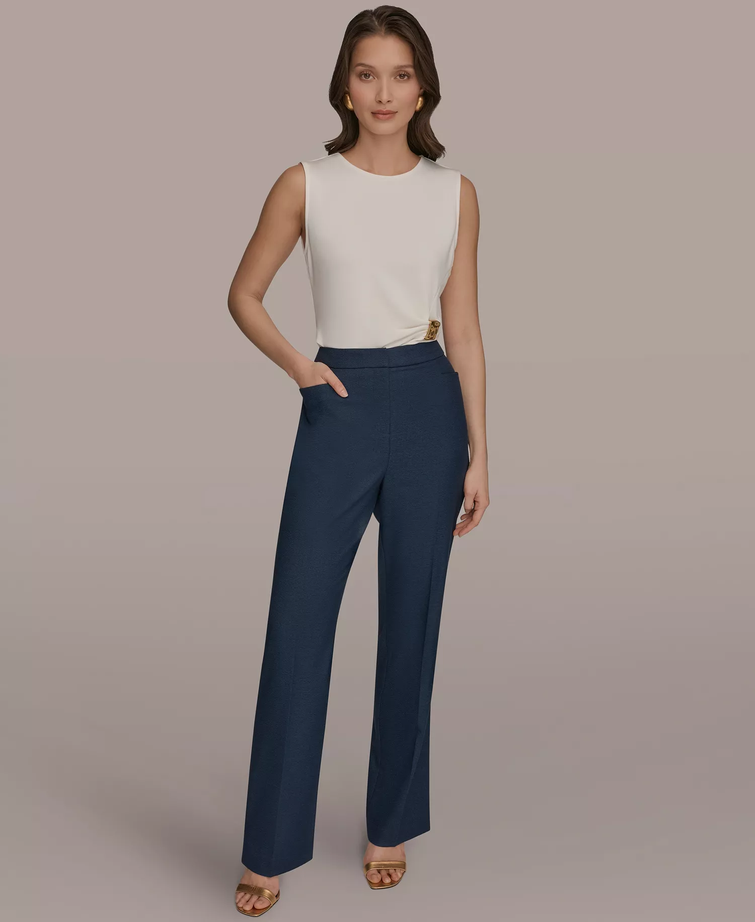 Women's Straight Leg Front Rise Pants - Nightfall - 0