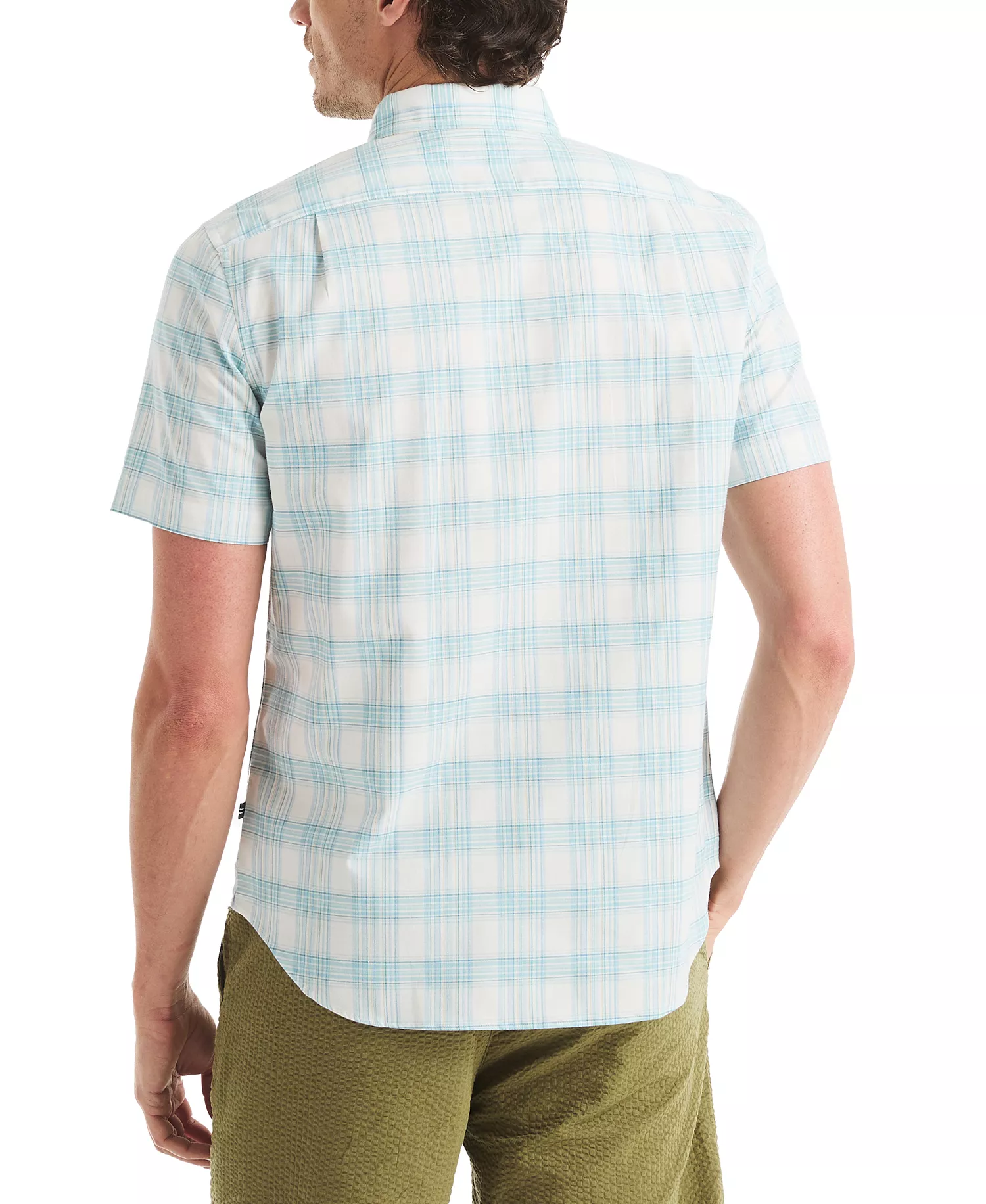 Men's Classic-Fit Plaid Button-Down Oxford Shirt  - Sail White - 2XL