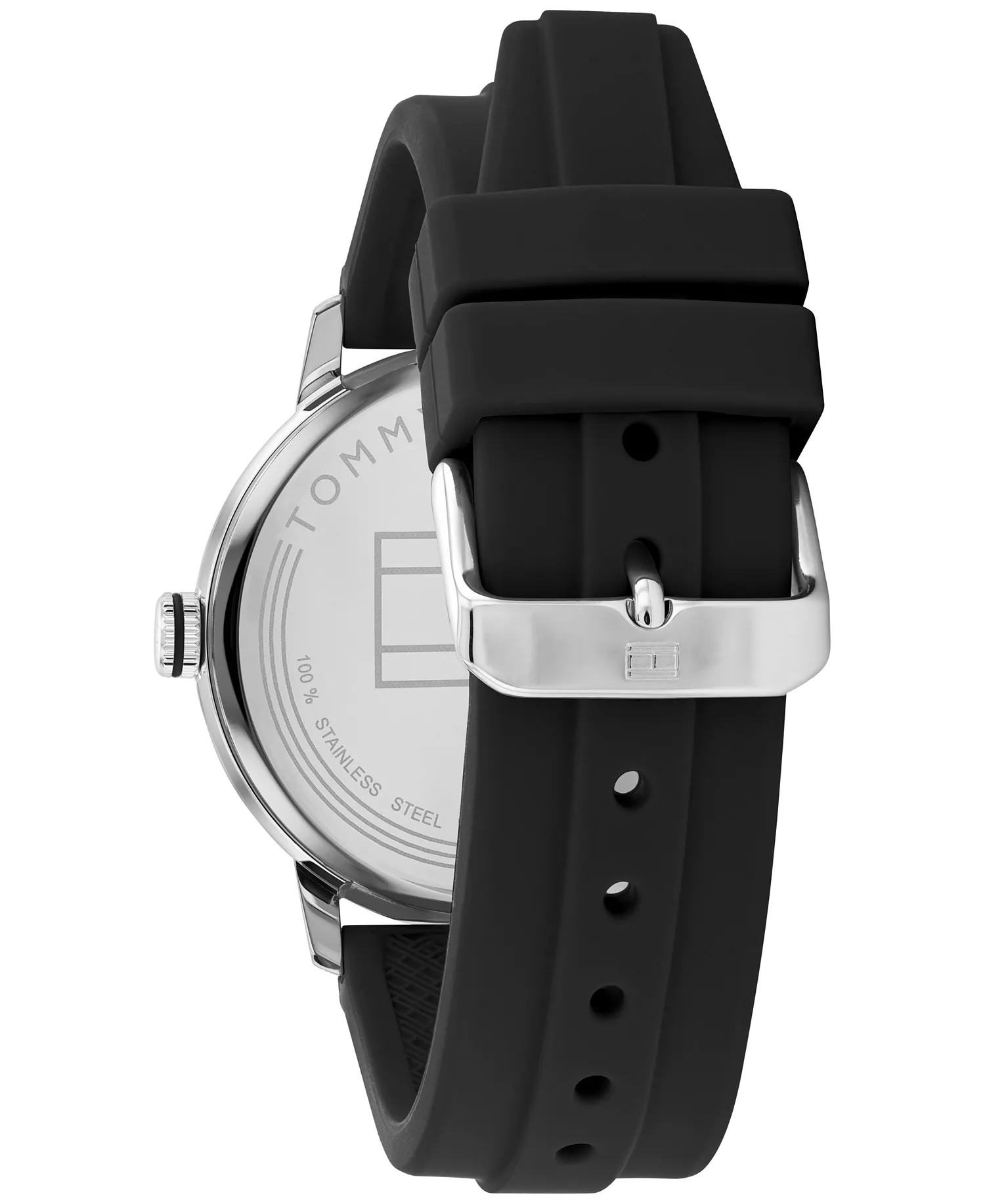 Men's Black Silicone Strap Watch 46mm, Created for Macy's