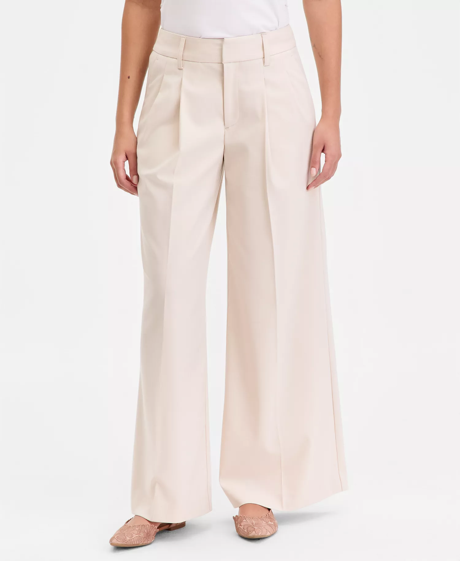Women's Wide-Leg Pants, Created for Macy's - Soft Cream - 0