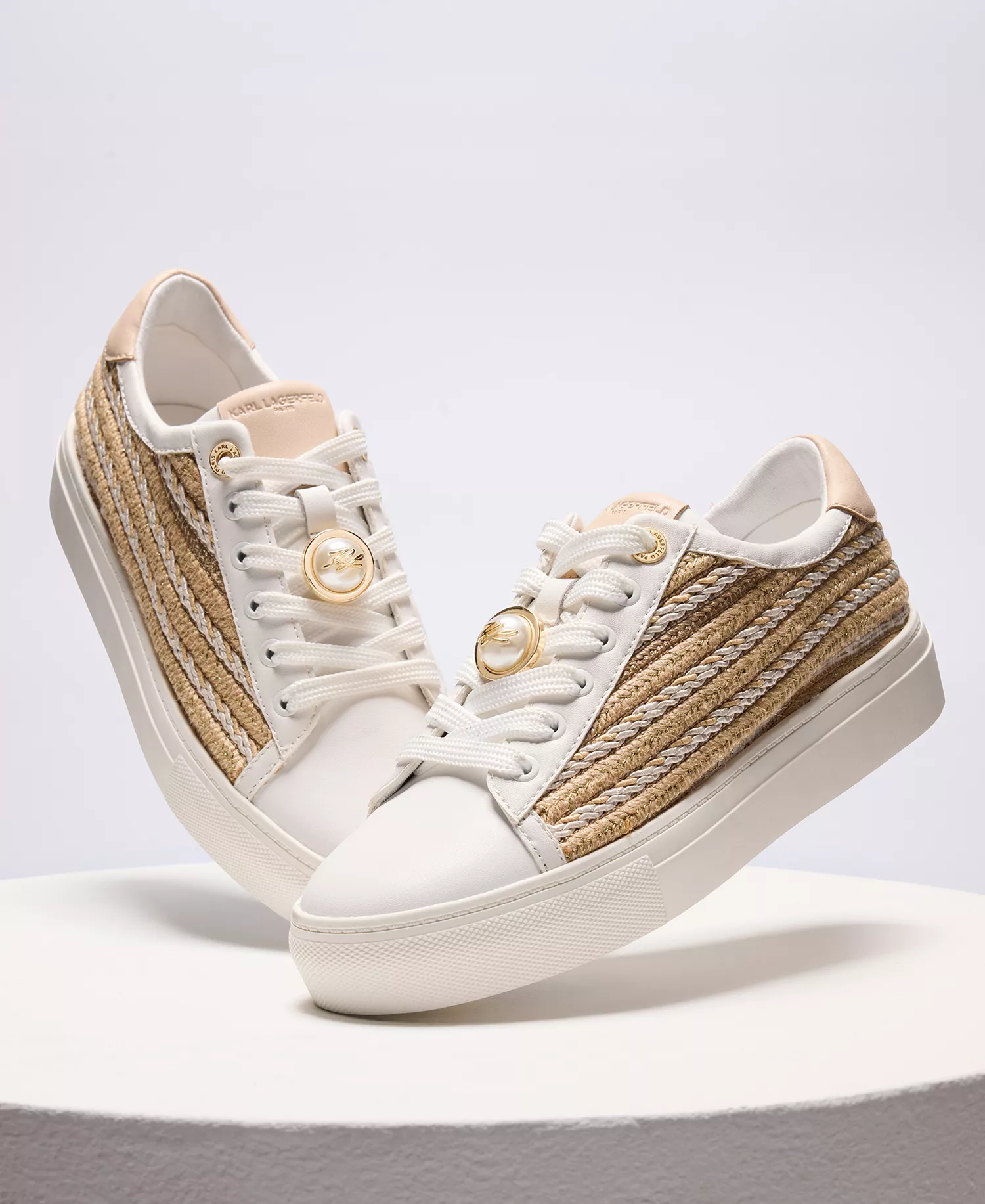 Women's Cate Pearl Lace-Up Sneakers - Natural/Bright White - 10