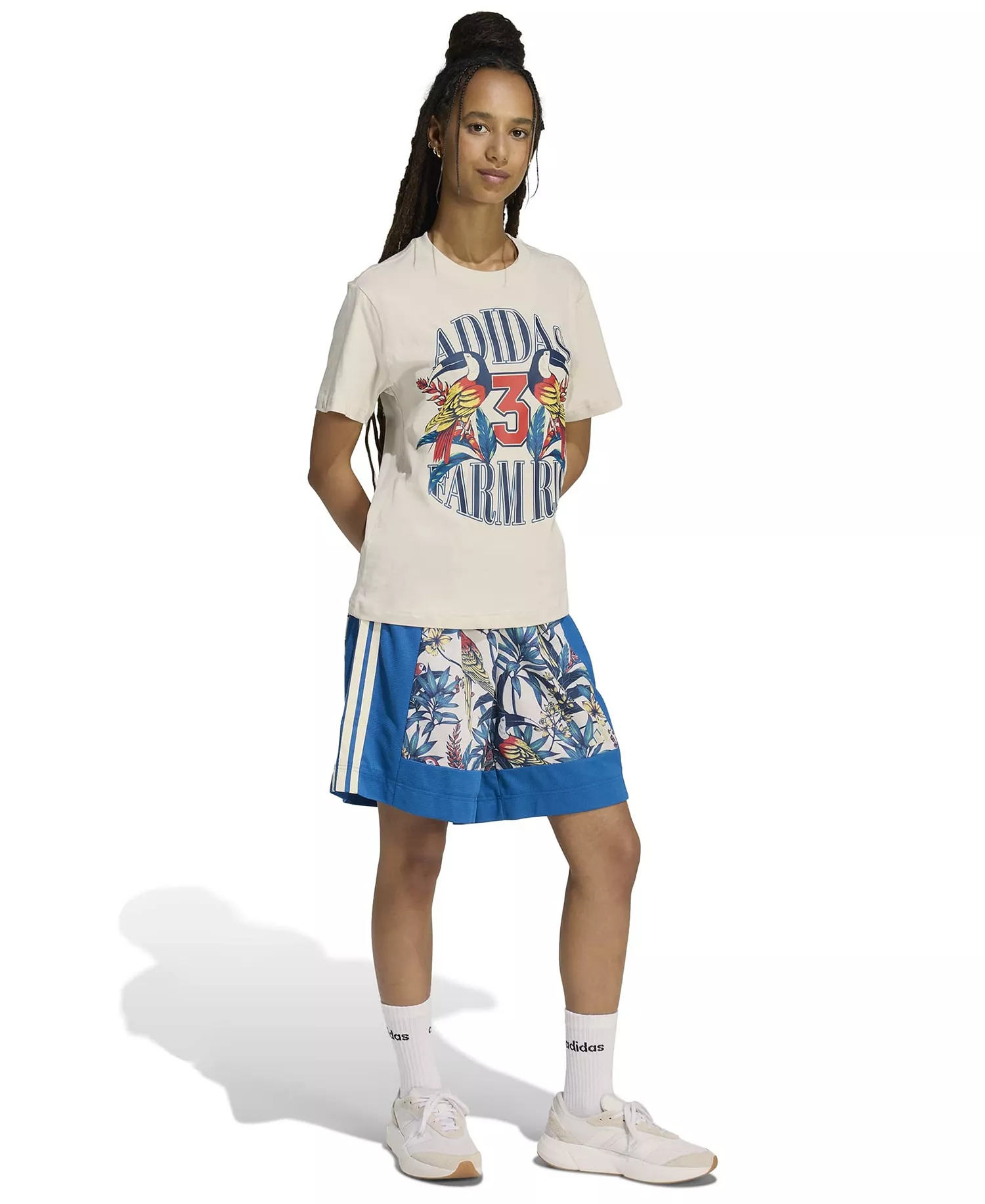 Women's x Farm Rio Graphic Crew Neck T-Shirt - Talc/Dark Marine - L