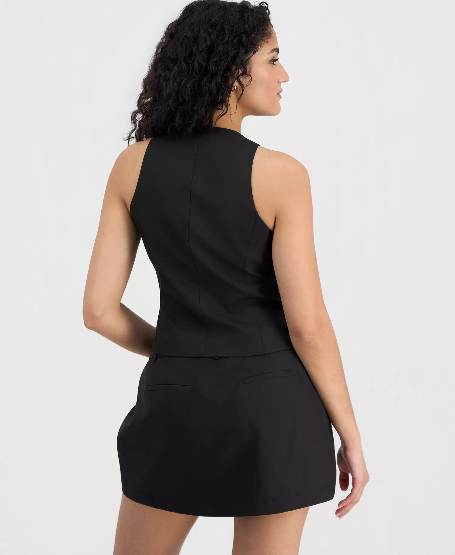 Women's Tailored Suiting Vest, Macy's Exclusive - Black - L