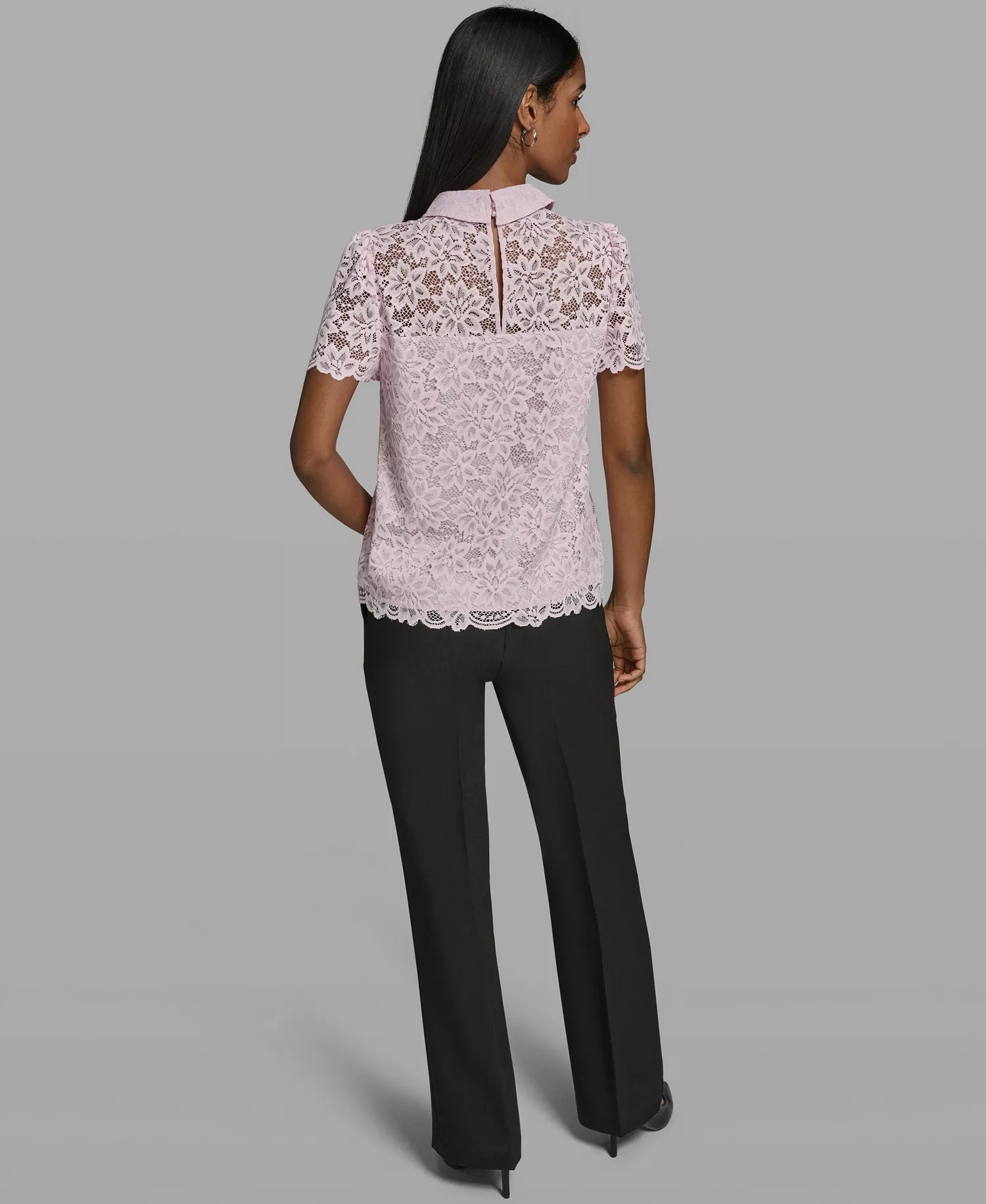 Women's Short-Sleeve Woven Blouse - Ballet Slipper - L