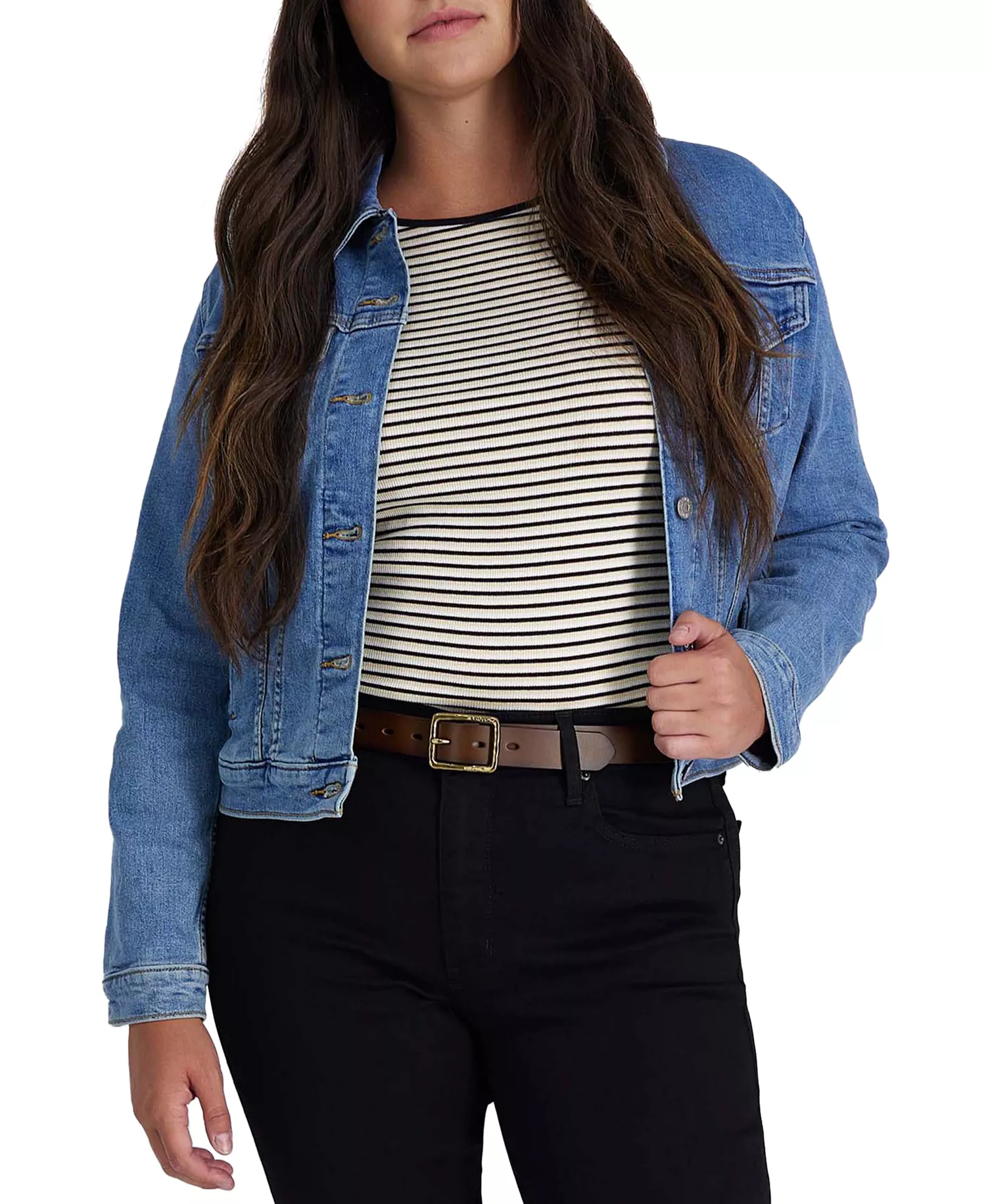 Women's Hammered Center Bar Buckle Casual Leather Belt - Tan - L