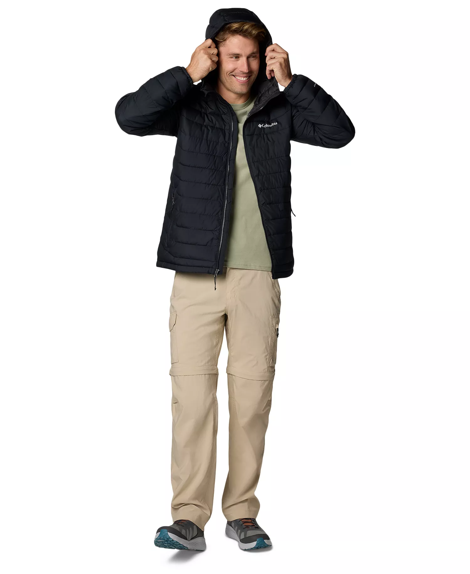 Men's Powder Lite II Hooded Jacket - Black - L