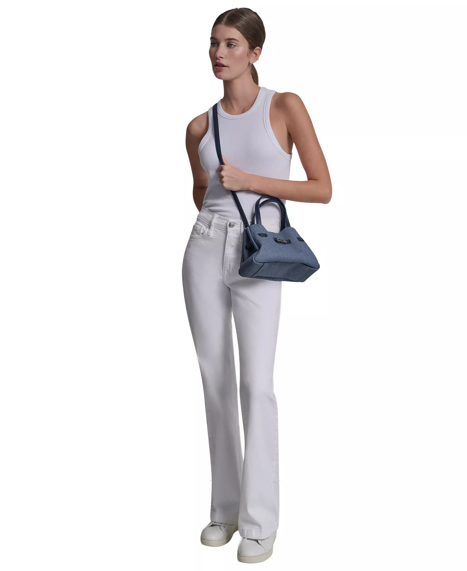 Bryar Snap Closure Small Satchel Bag - Denim - No Size