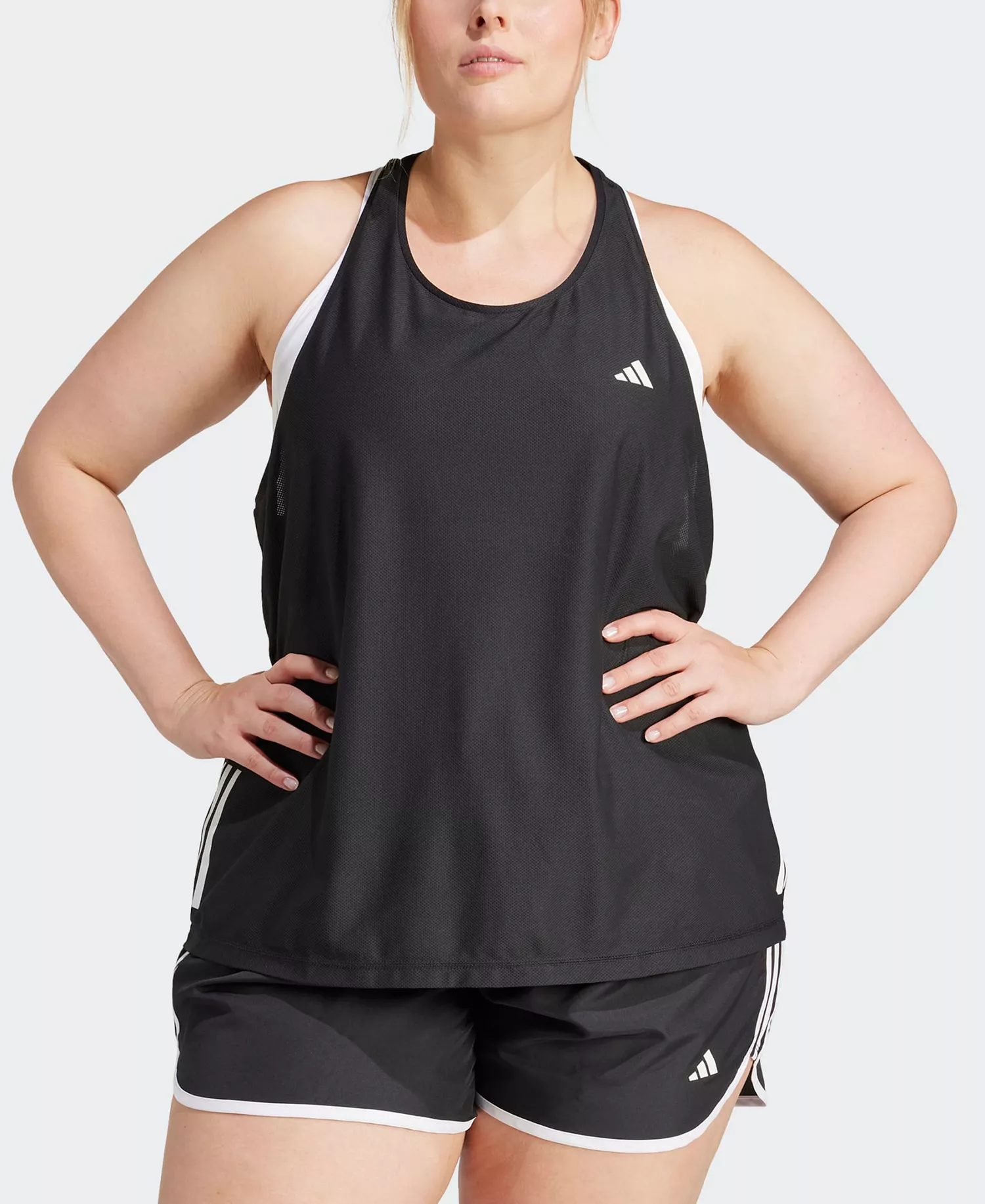 Plus Size Own the Run Moisture-Wicking Tank Top - Black - 2X