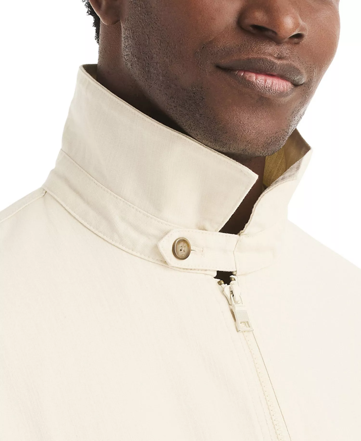 Men's Full-Zip Long-Sleeve Canvas Jacket - Natural - L