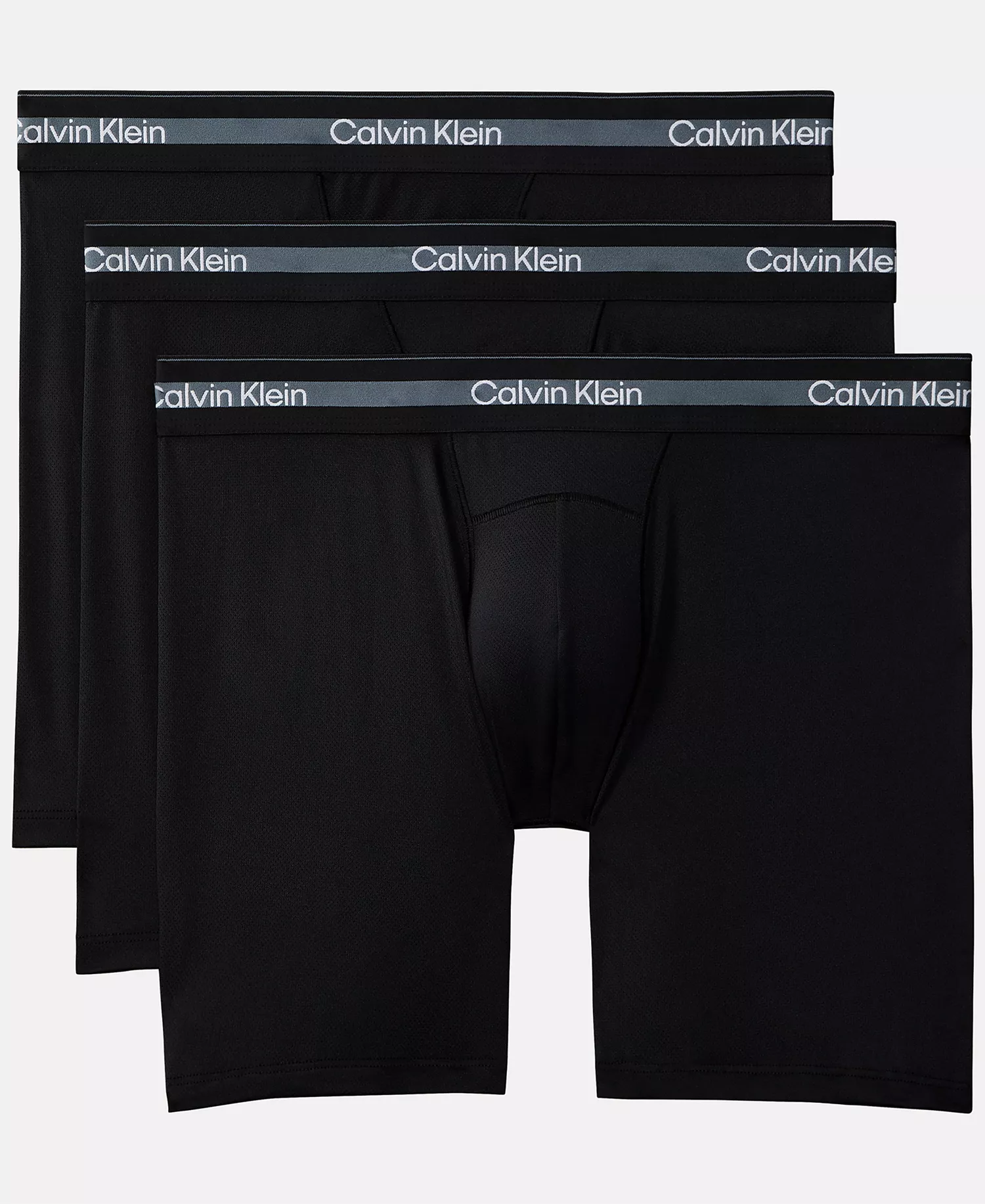 Men's Icon Active Mesh Long Leg Boxer Briefs, 3-Pack - Black - 1X