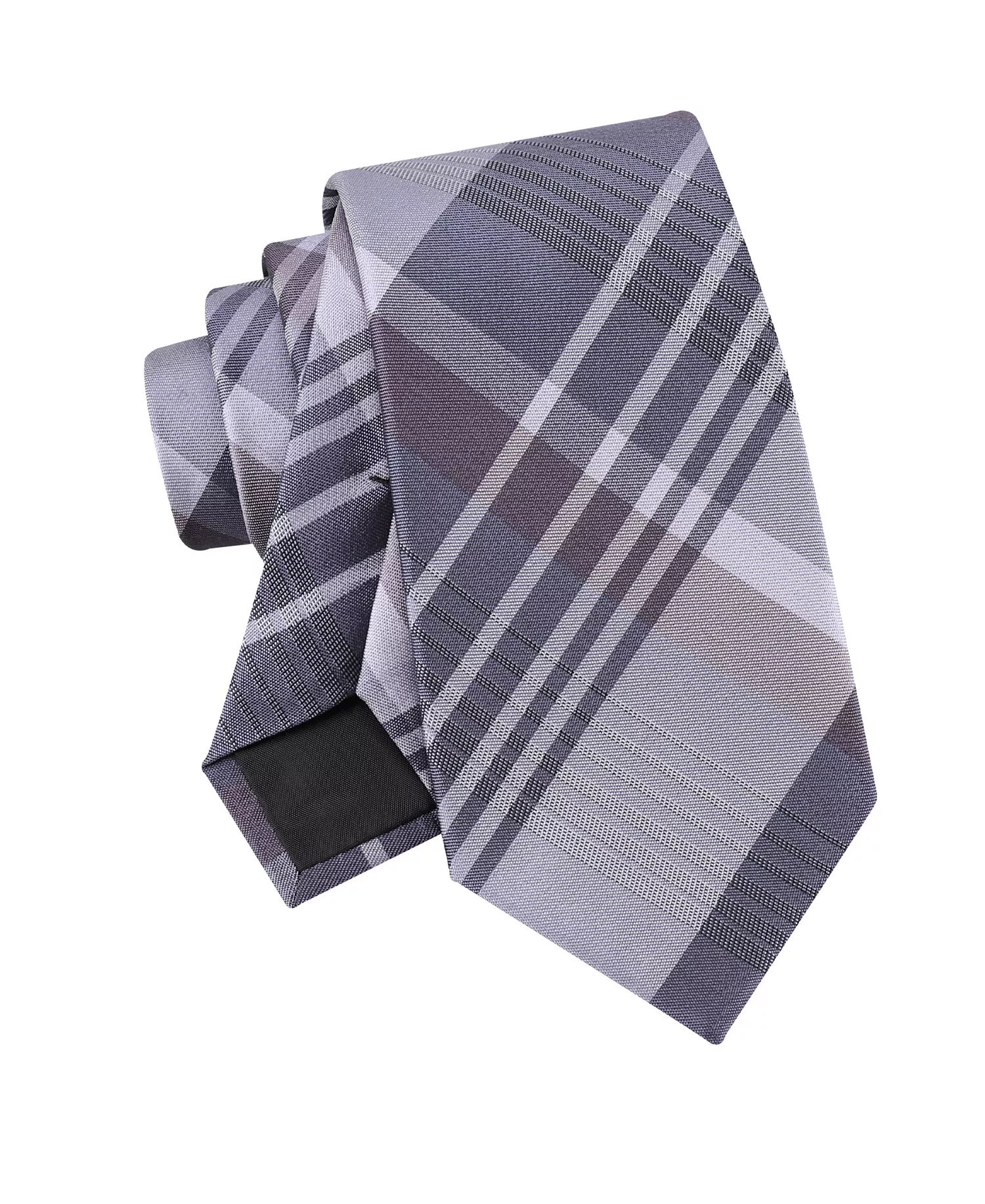 Men's Doris Plaid Pattern Classic Tie - Charcoal - ONE SIZE