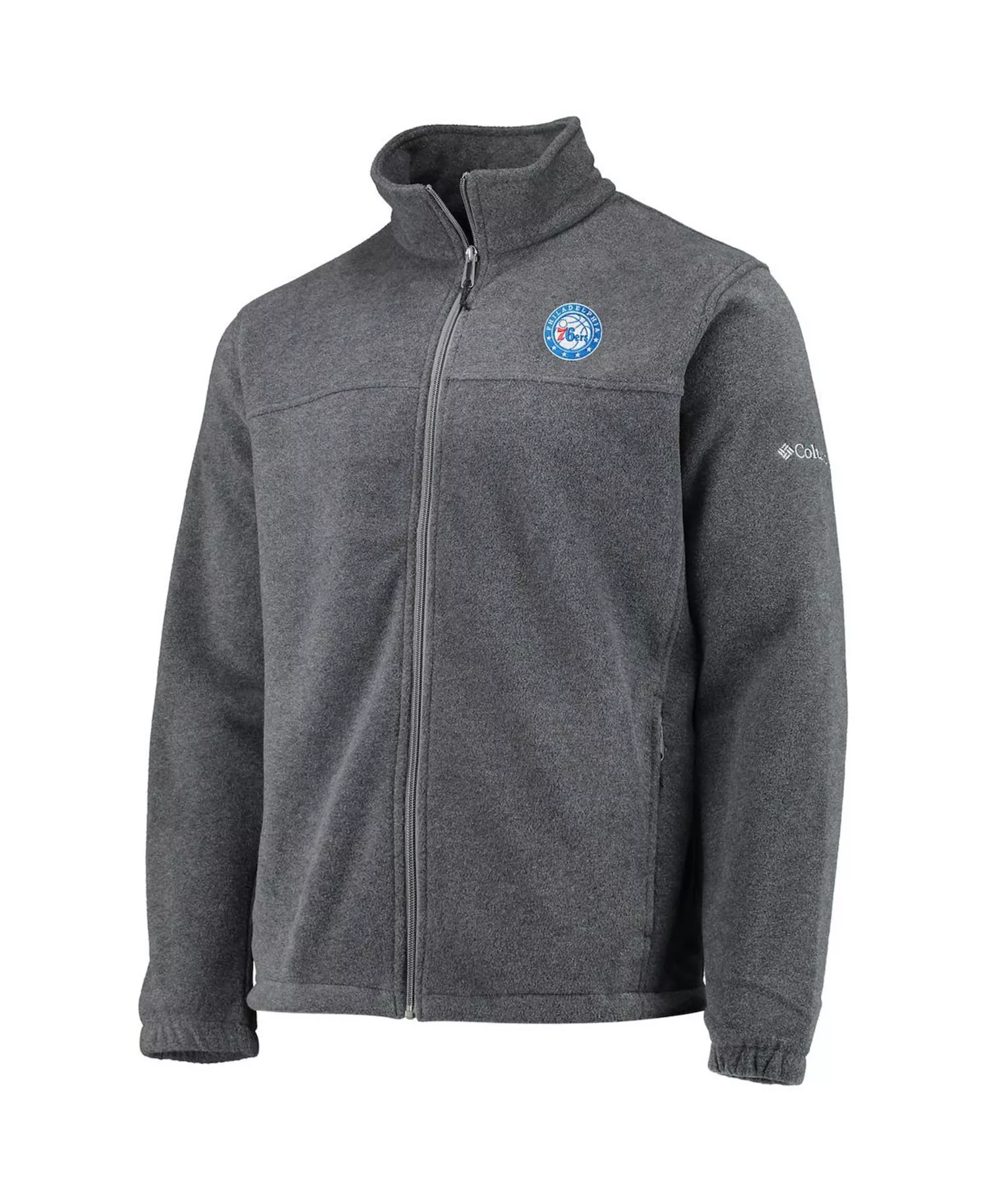 Men's Philadelphia 76ers Heathered Charcoal Flanker Full-Zip Jacket - Heathered Charcoal - Medium
