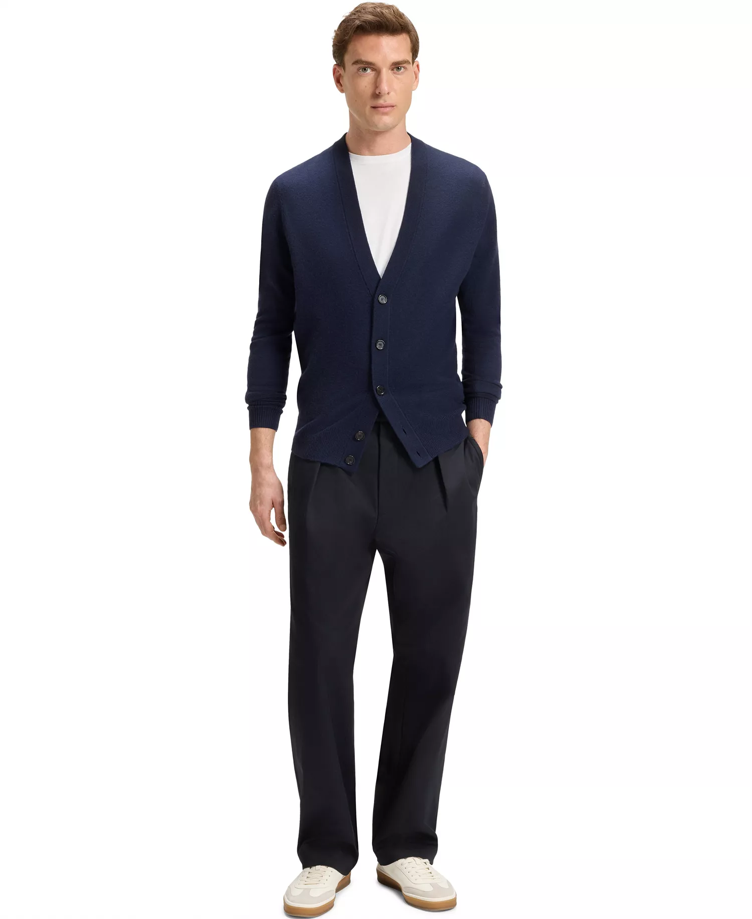 BECKHAM x BOSS Men's Stretch Cotton Slim-Fit Trousers - Dark Blue - 36R