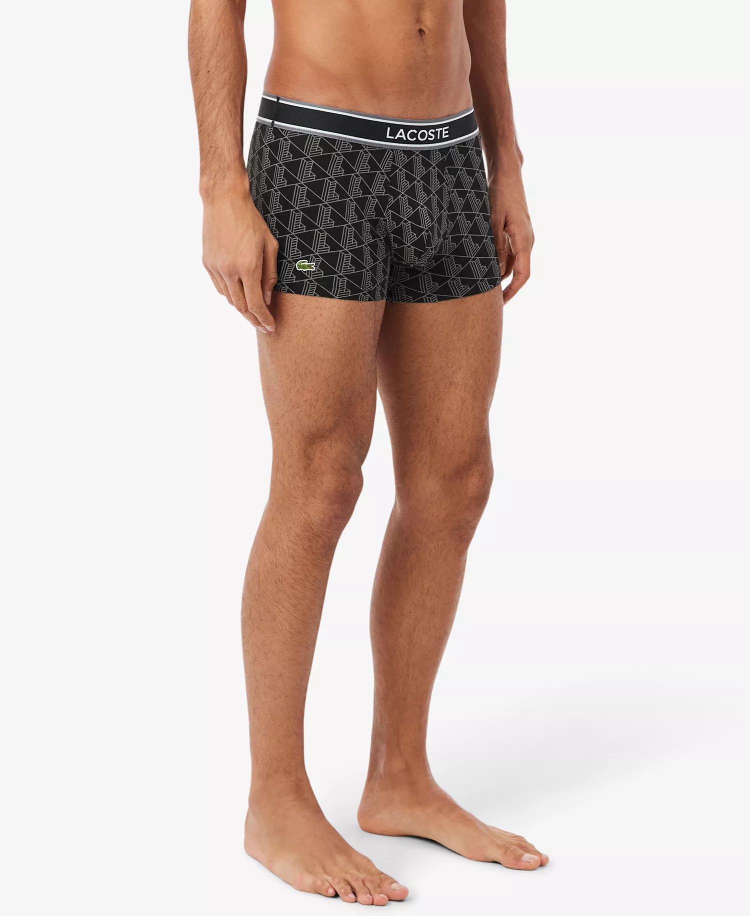 Men's 3-Pack Regular-Fit Monogram 5" Boxer Briefs - Black Monogram - L