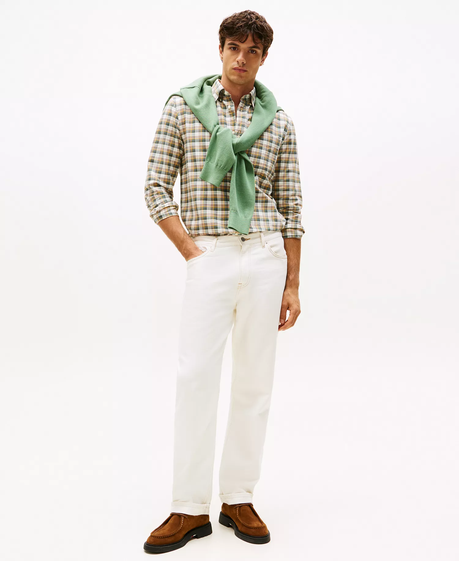 Men's Heritage Oxford Tartan Long Sleeve Shirt - Coastal Taupe / Check - M