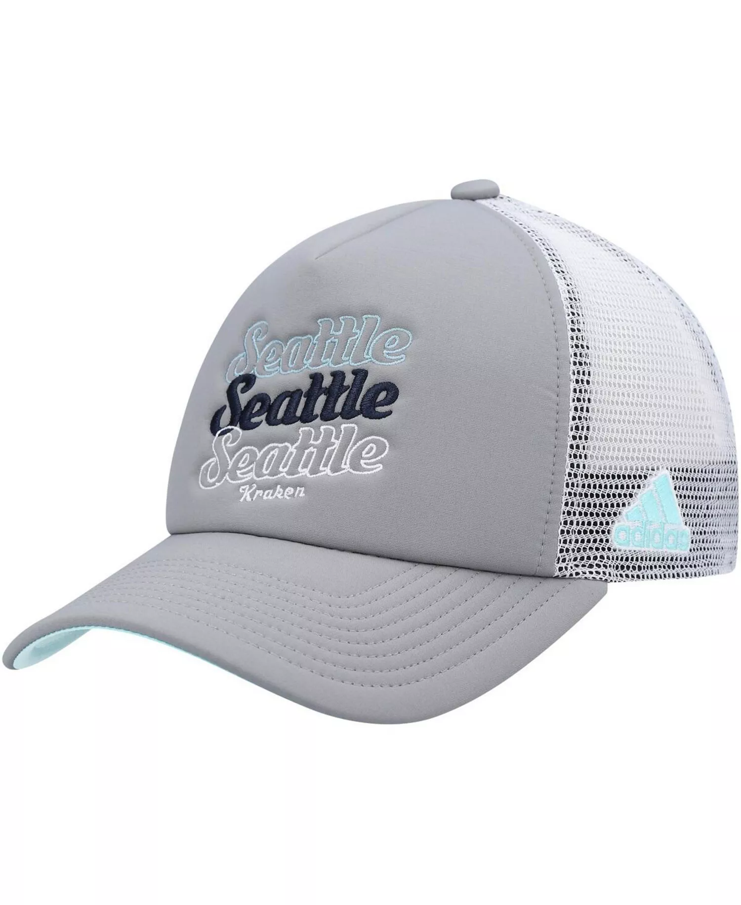 Women's Gray, White Seattle Kraken Foam Trucker Snapback Hat - Gray, White - One Size Fits All