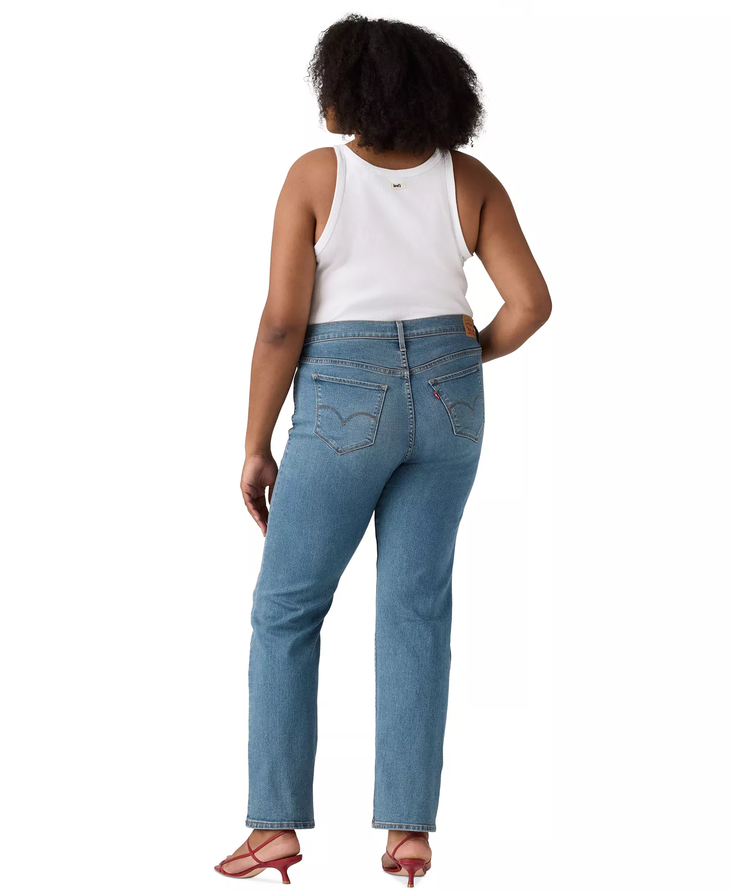Trendy Plus Size 314 Mid-Rise Shaping Straight-Leg Jeans - Eternal Indigo - 14W