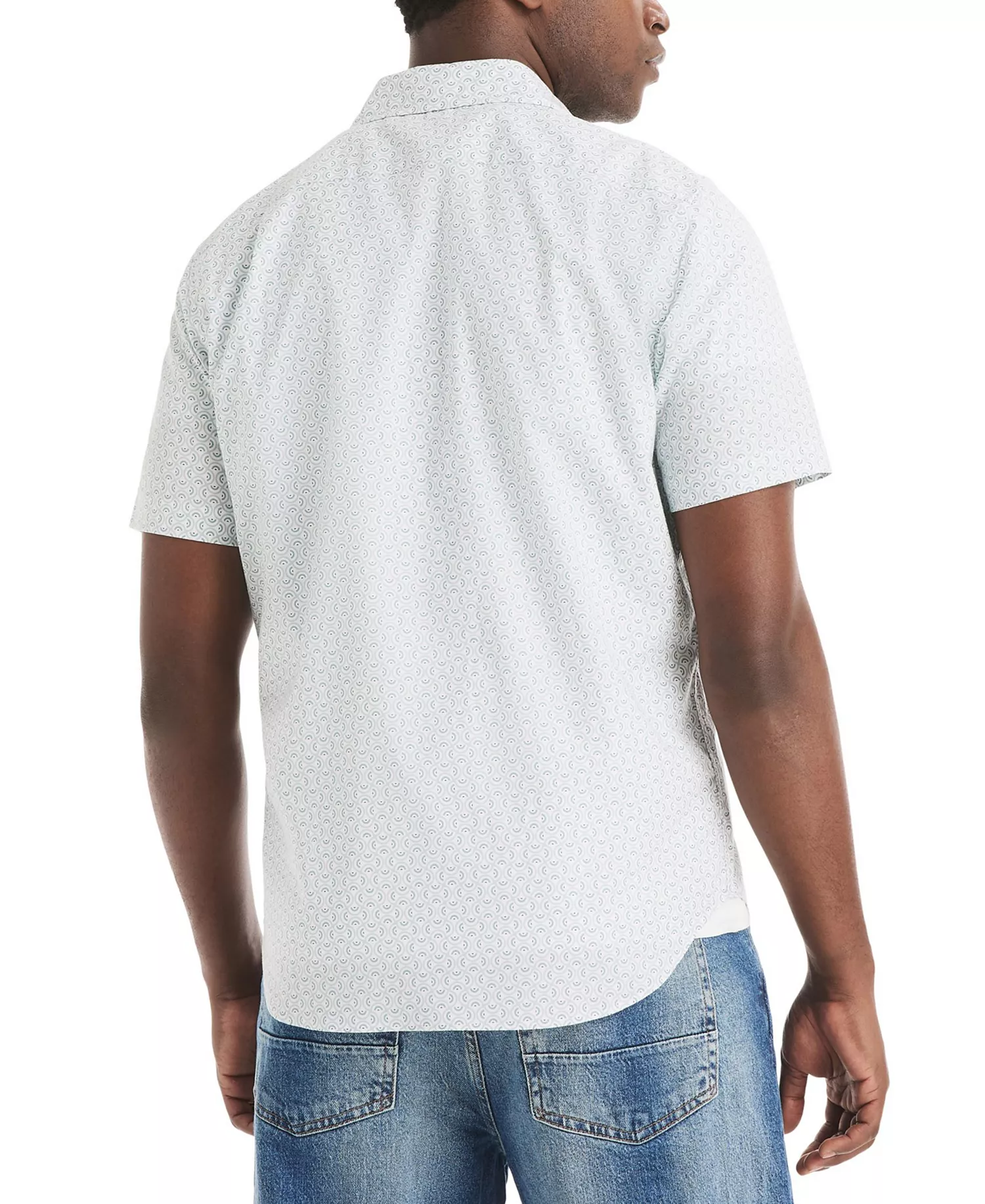 Men's Printed Collared Shirt - Light Fern - L