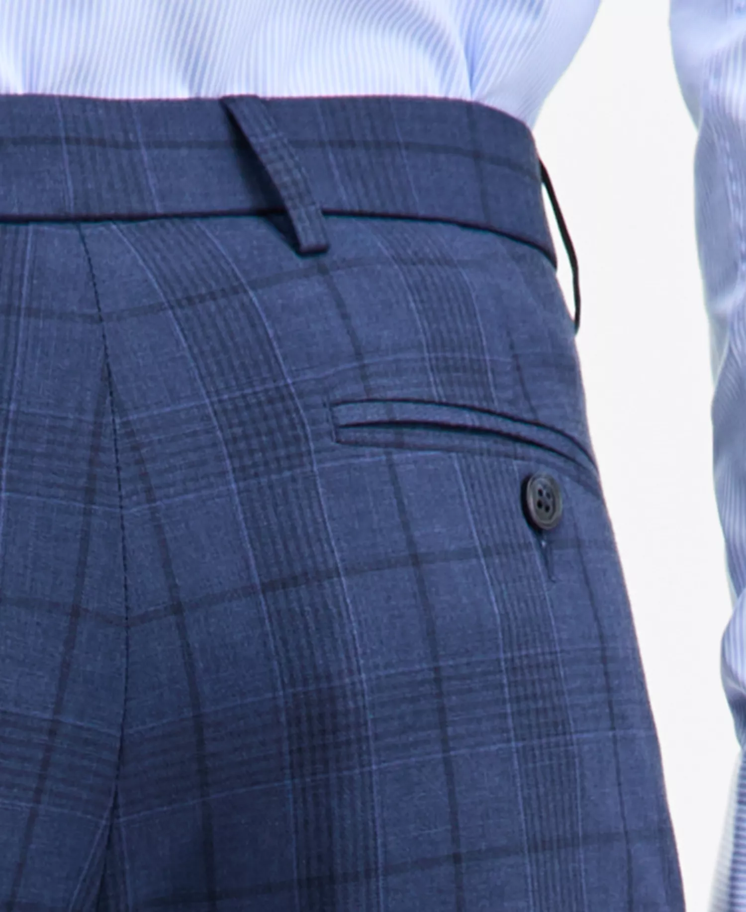 Men's Modern-Fit Stretch Dress Fall Pants - Blue Plaid - 30 - 30