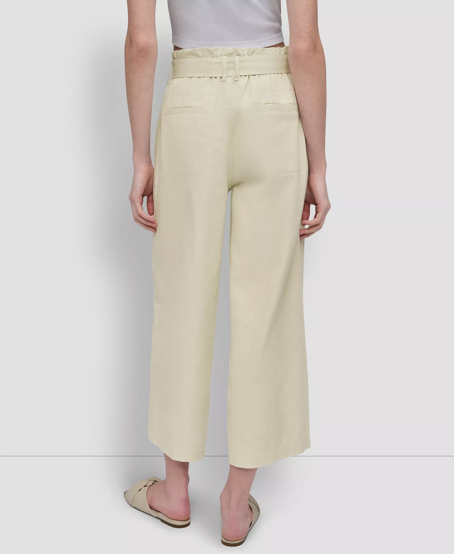 Women's High-Rise Paper Bag Pants - Pebble - L